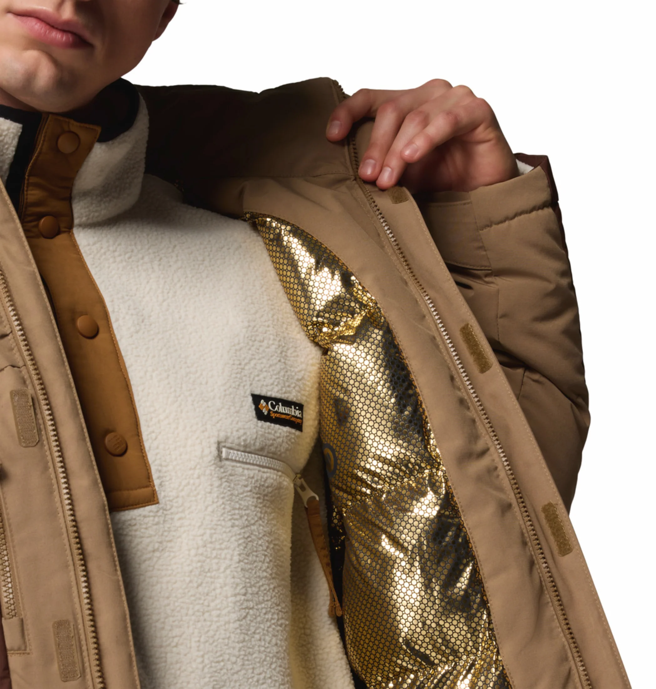 Columbia Men Brown OmniHeat Infinity Marquam Peak Fusion II Parka Jacket - Image 8