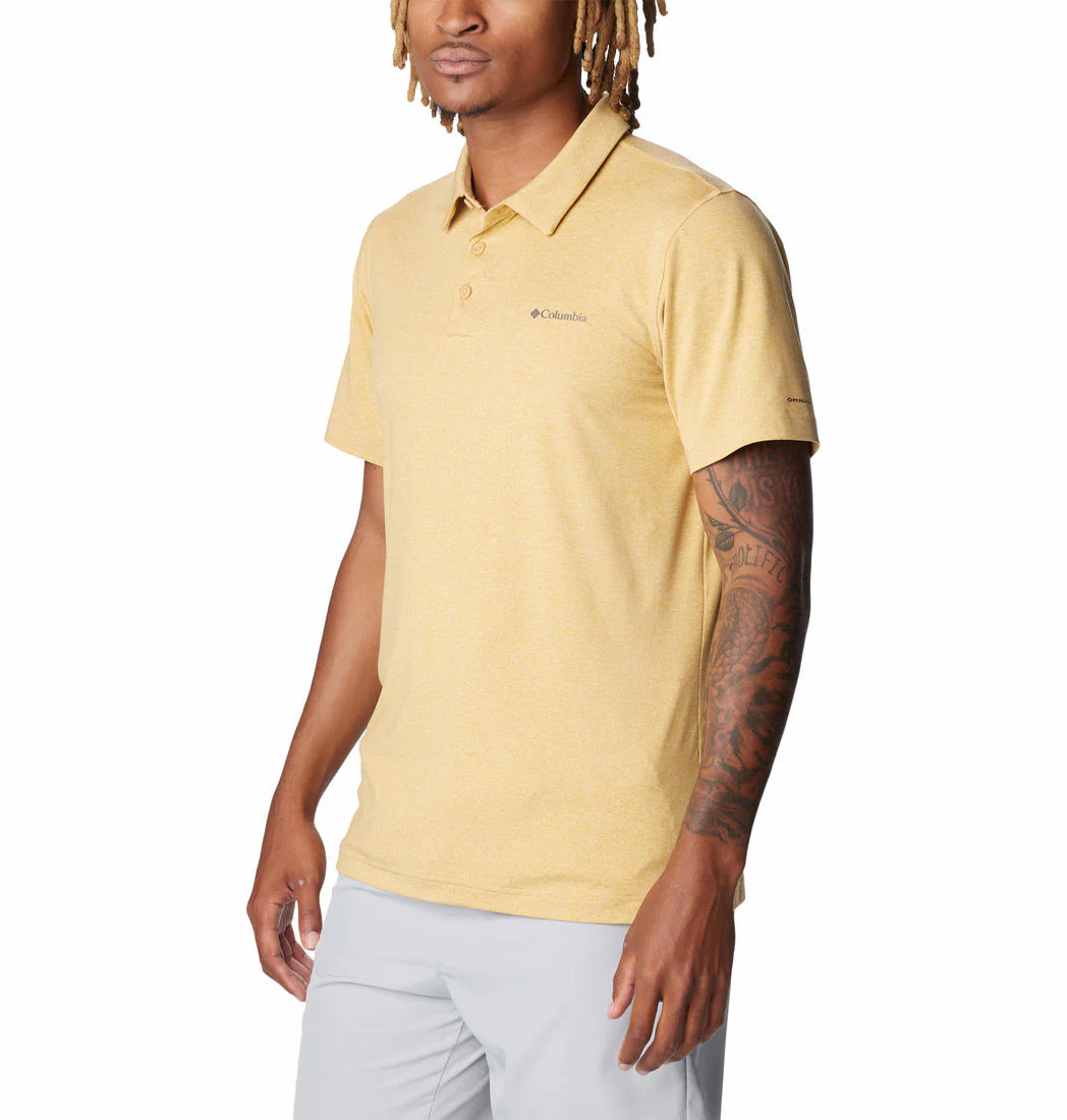 Columbia Men Yellow Tech Trail Polo (Sun Protection) - Image 6