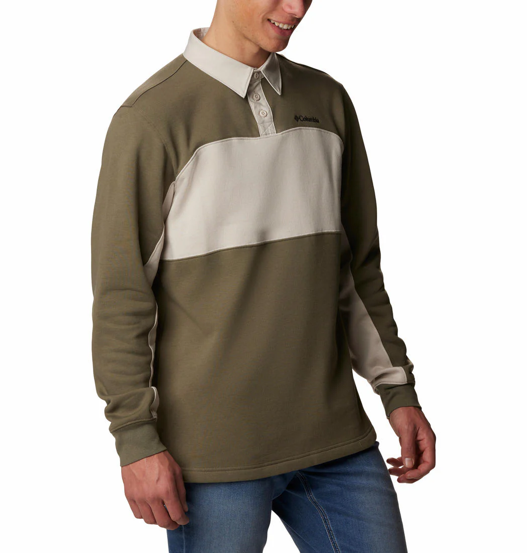 Columbia Men Green Columbia Trek Long Sleeve Rugby Shirt - Image 6