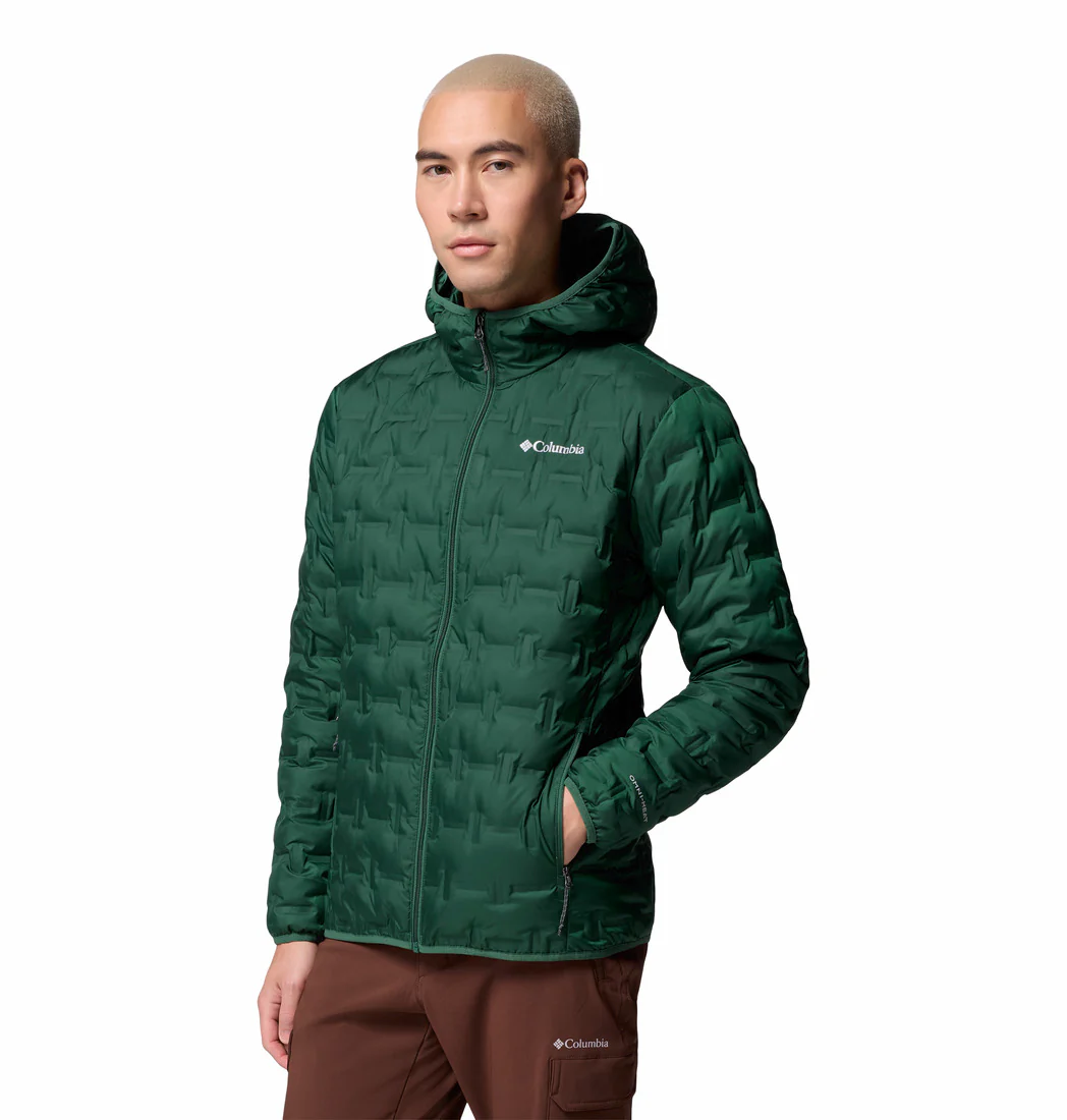 Columbia Men Green Delta Ridge II Down Hooded Jacket (Plus Size) - Image 4