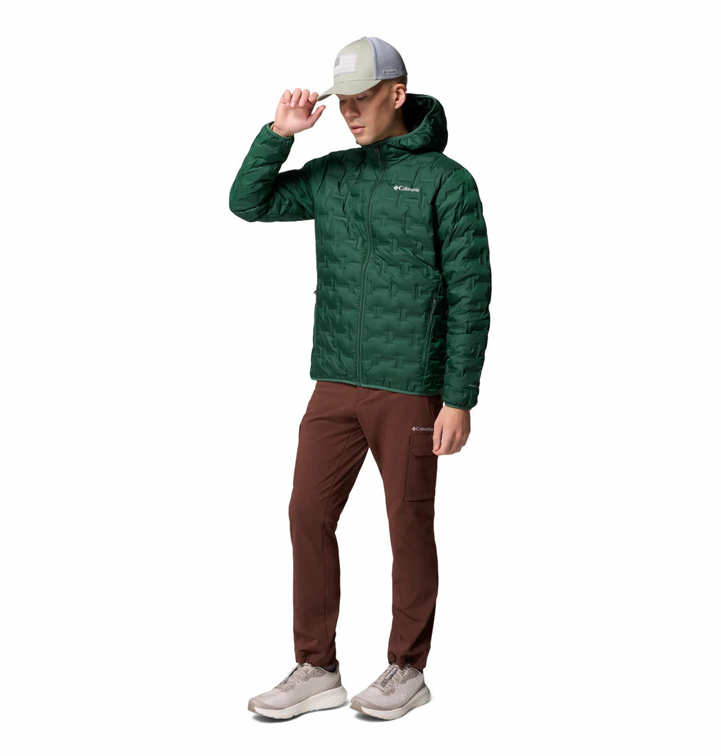 Columbia Men Green Delta Ridge II Down Hooded Jacket (Plus Size) - Image 5