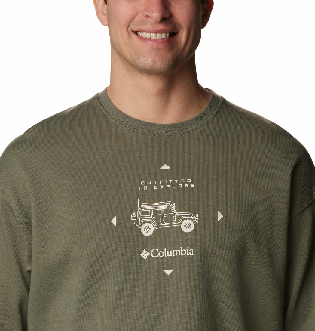 Columbia Men Green Duxbery Relaxed LS Tee (Sun Protection) - Image 3