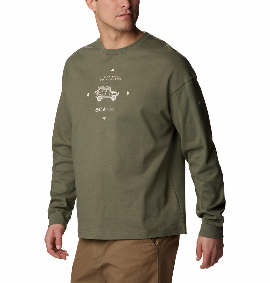 Columbia Men Green Duxbery Relaxed LS Tee (Sun Protection) - Image 4