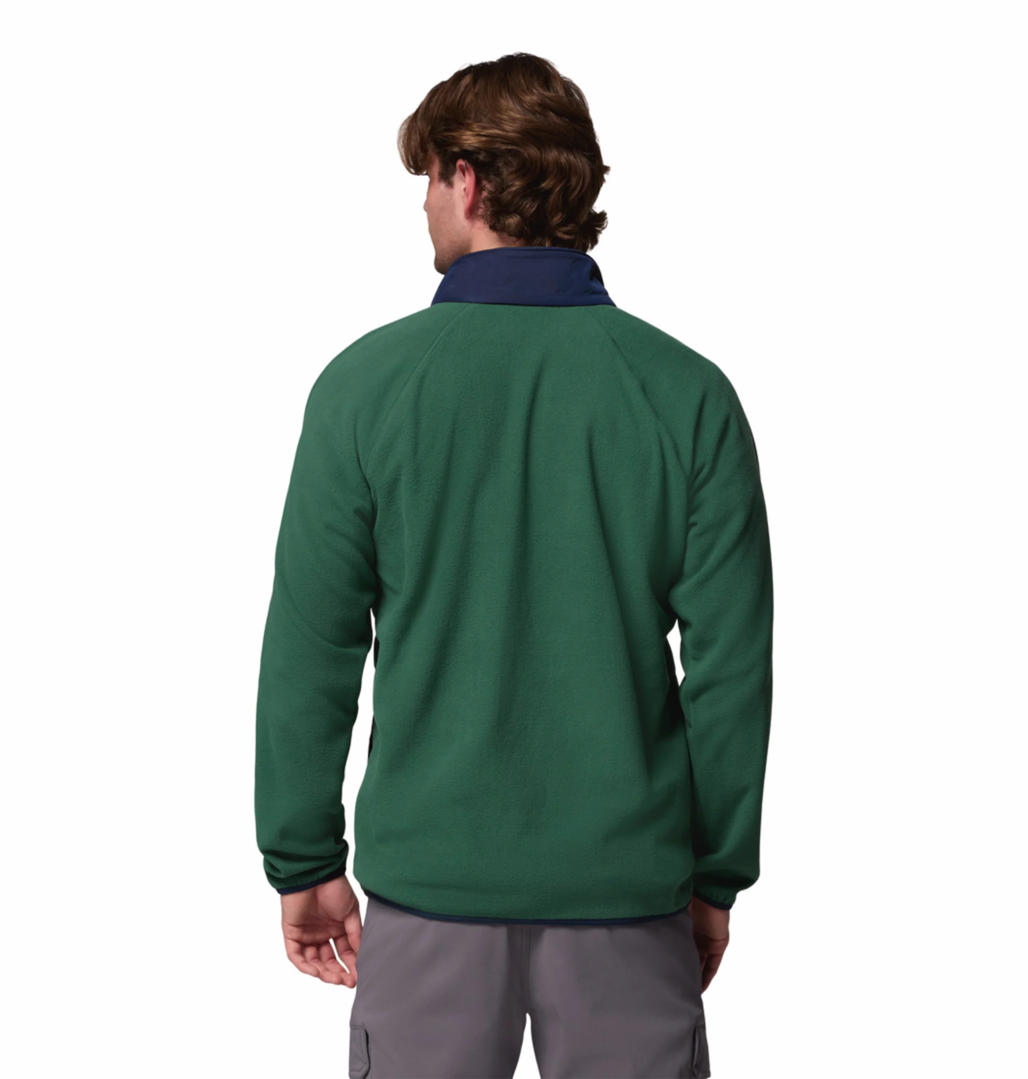 Columbia Men Green Fast Trek Overlay Fleece Jacket - Image 4