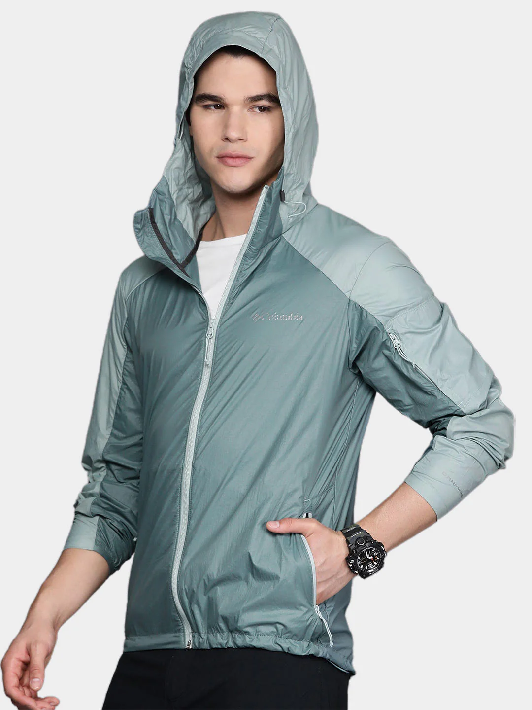 Columbia Men Green Loop Trail Windbreaker (Sun Protection) - Image 11