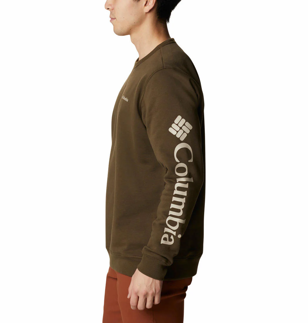 Columbia Men Olive M Columbia Logo Fleece Crew (Sun Protection) - Image 4
