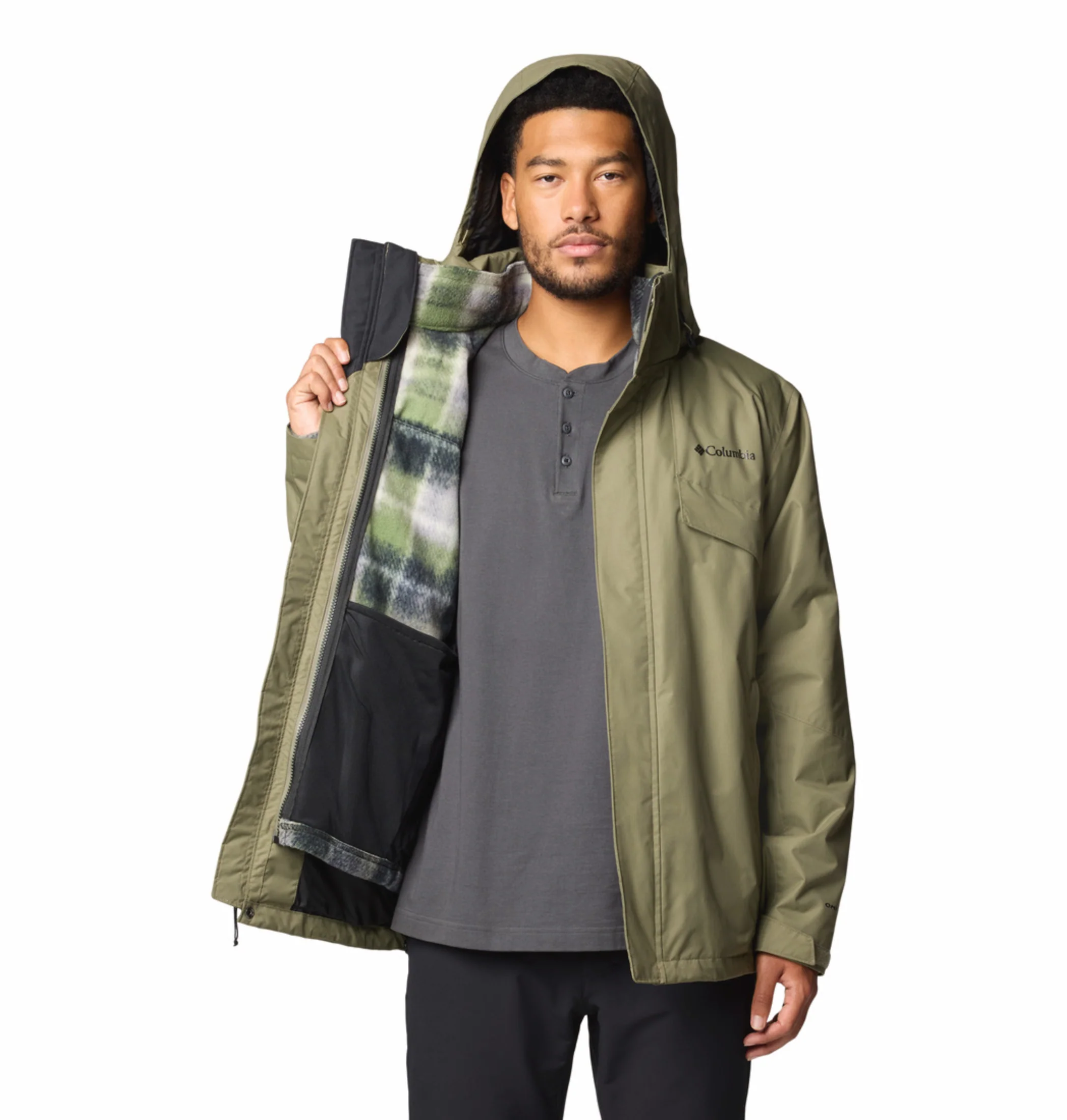 Columbia Men Green OmniHeat Reflective Bugaboo III Fleece Interchangeable Jacket - Image 8