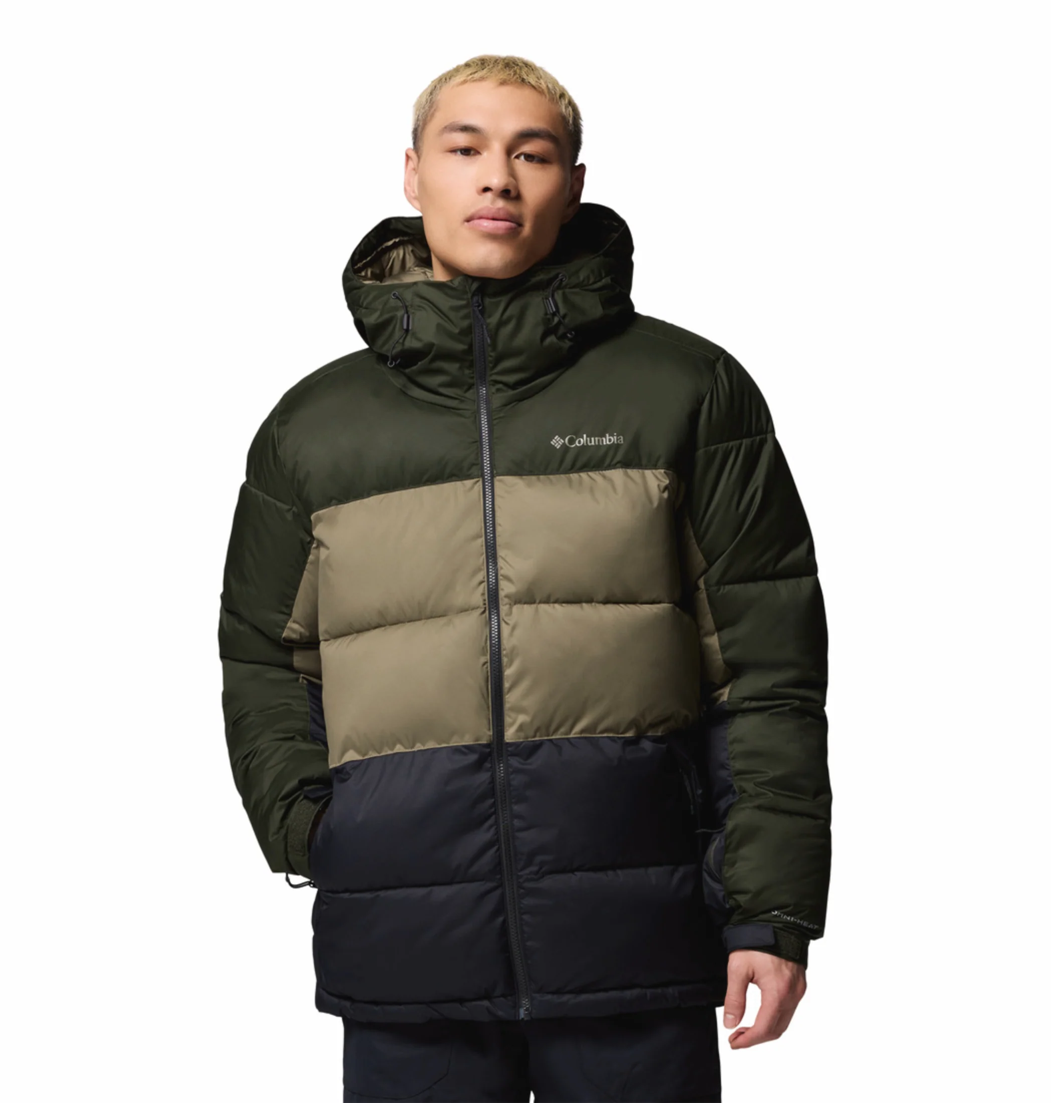 Columbia Men Green OmniHeat Reflective Slope Style Down Jacket