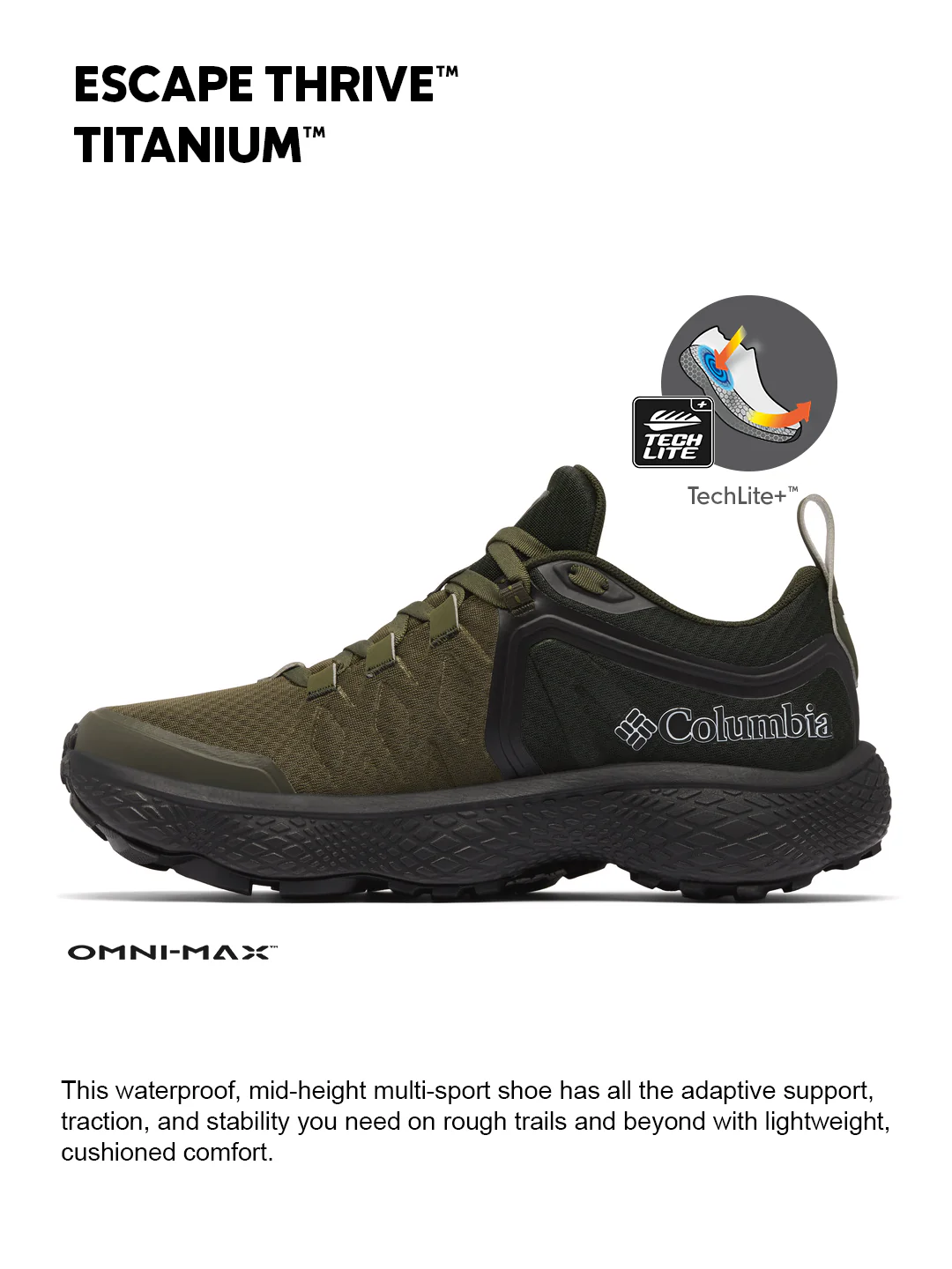 Columbia Men Green OmniMax Escape Thrive Titanium Hiking and Trekking Shoes - Image 2