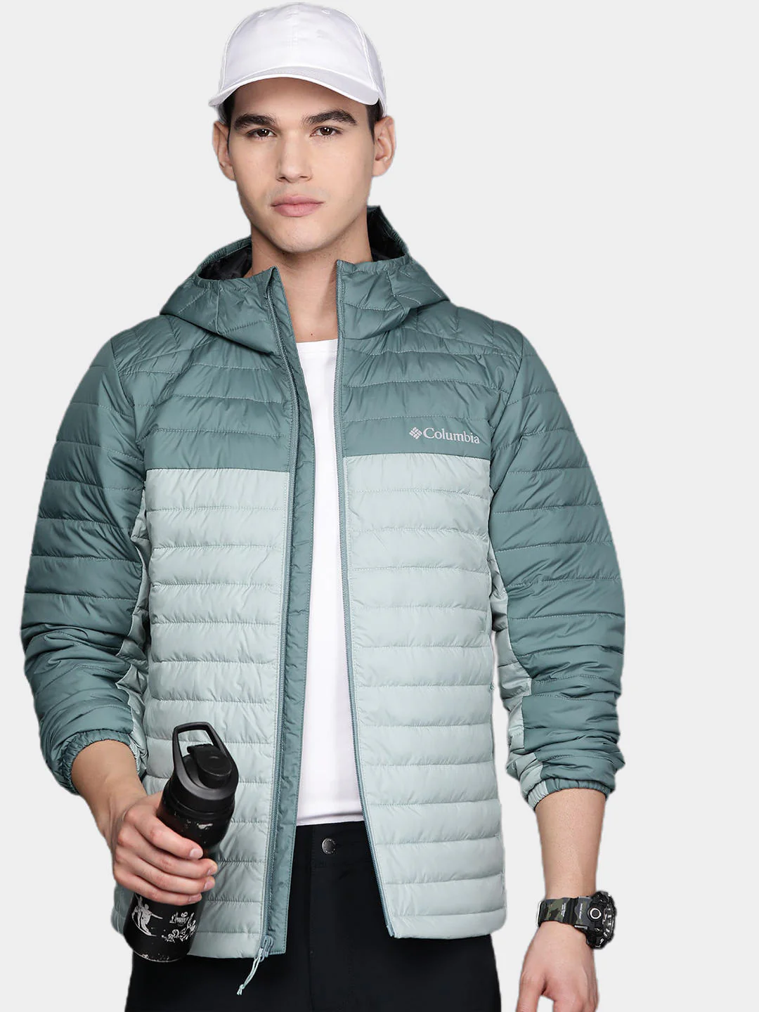 Columbia Men Green Silver Falls Hooded Jacket - Image 10
