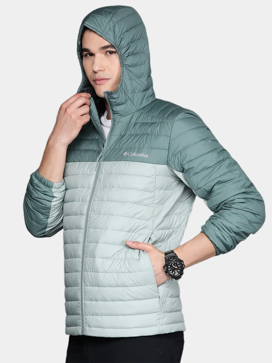 Columbia Men Green Silver Falls Hooded Jacket - Image 11