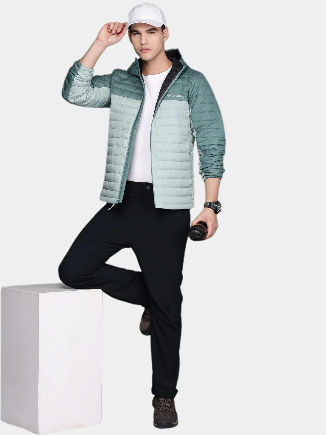 Columbia Men Green Silver Falls Hooded Jacket - Image 12