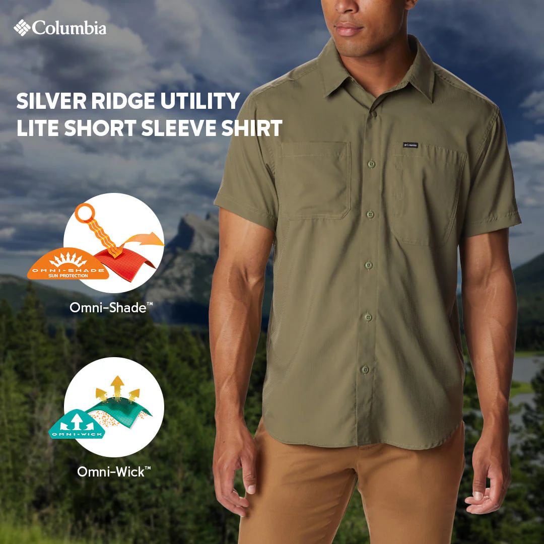 Columbia Men Green Silver Ridge Utility Lite Short Sleeve (Sun Protection) - Image 2