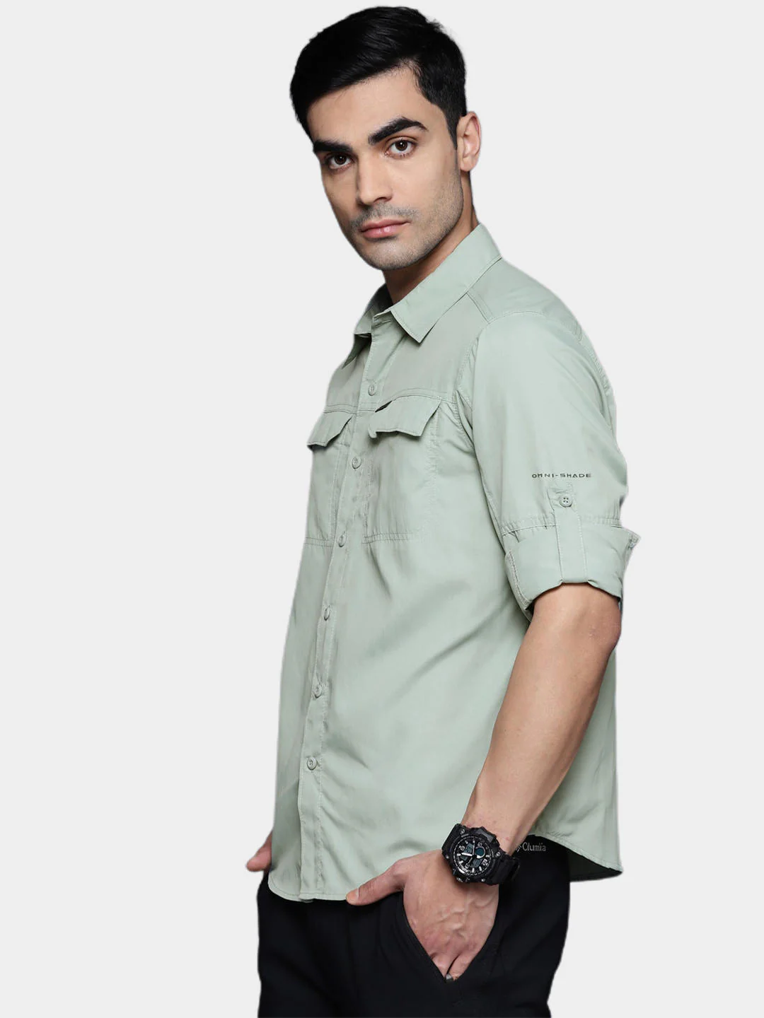 Columbia Men Green Silver Ridge2.0 Long Sleeve Shirt (Sun Protection) - Image 9