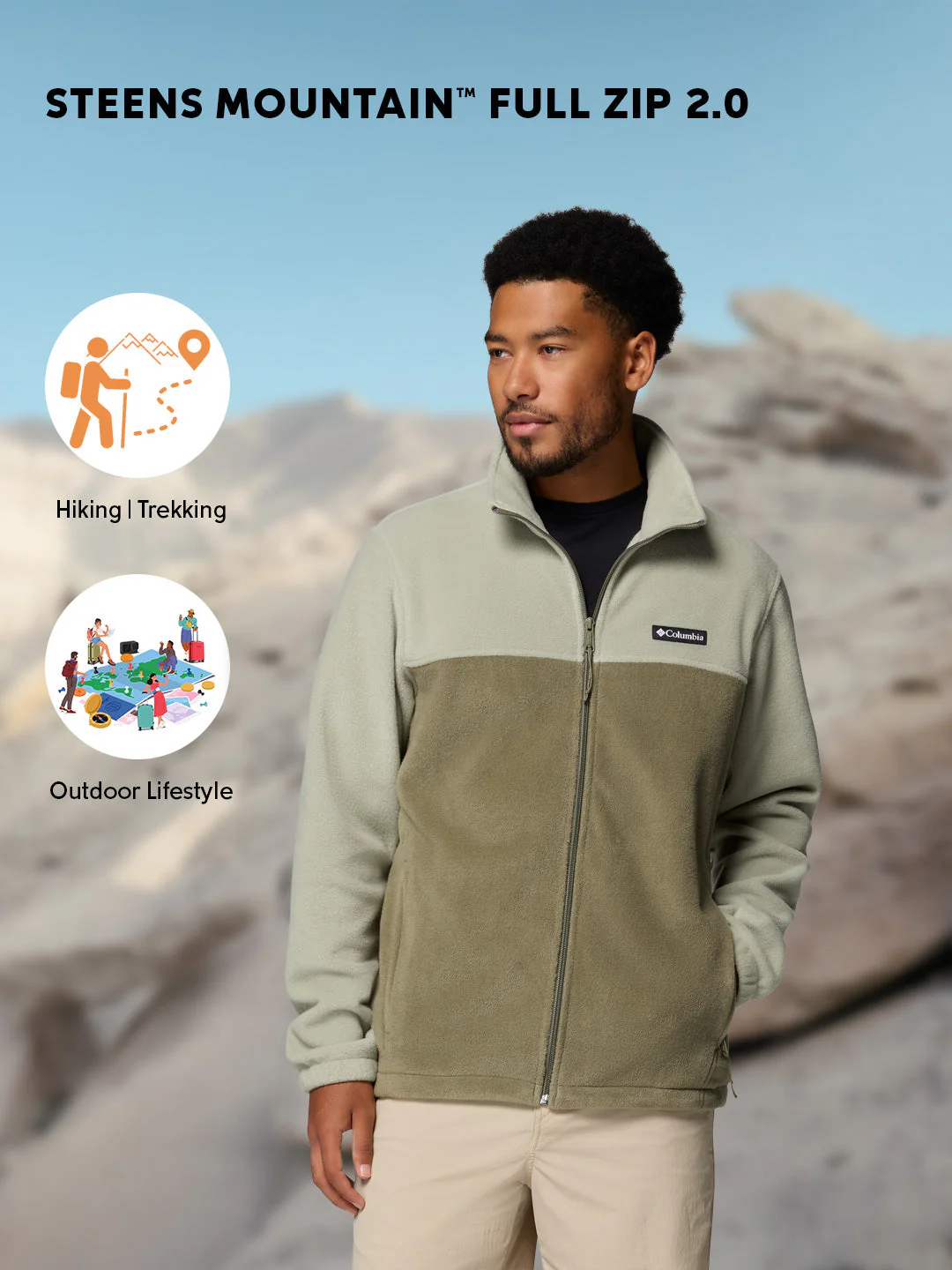 Columbia Men Green Steens Mountain 2.0 Fleece Jacket - Image 2