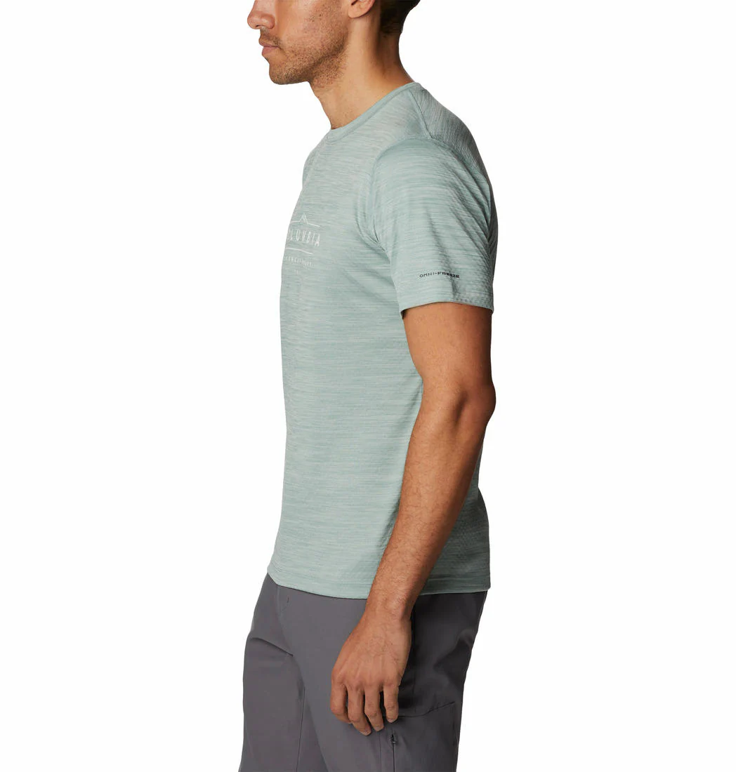 Columbia Men Green Zero Rules Short Sleeve Graphic Shirt (Sun Protection) - Image 4