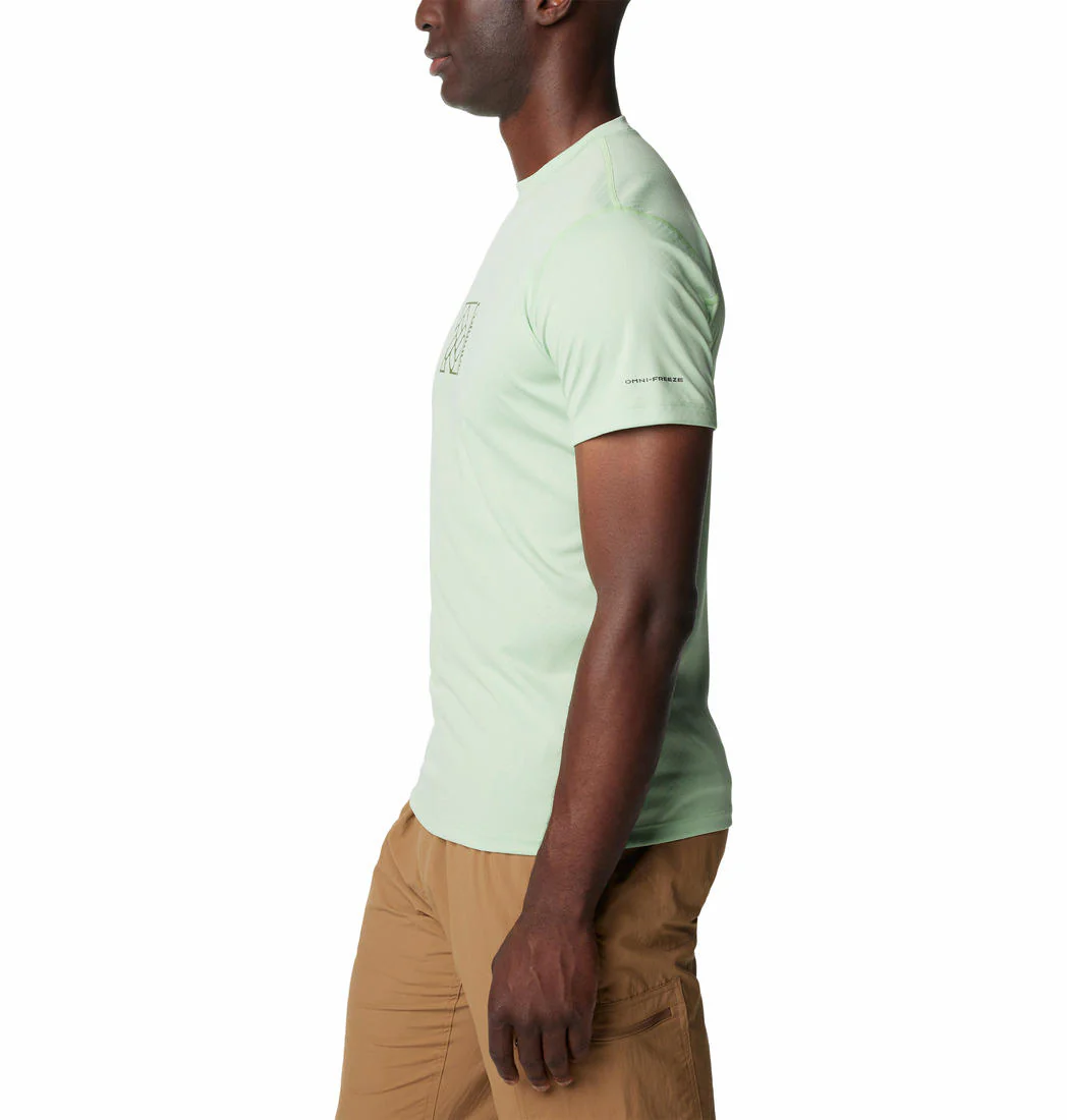 Columbia Men Green Zero Rules Short Sleeve Graphic Shirt (Sun Protection) - Image 4