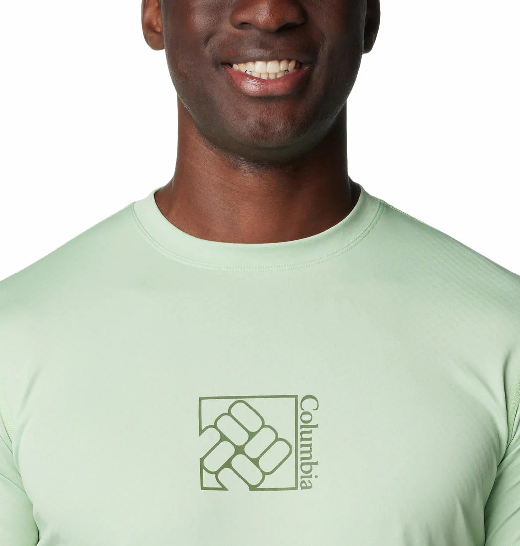 Columbia Men Green Zero Rules Short Sleeve Graphic Shirt (Sun Protection) - Image 5