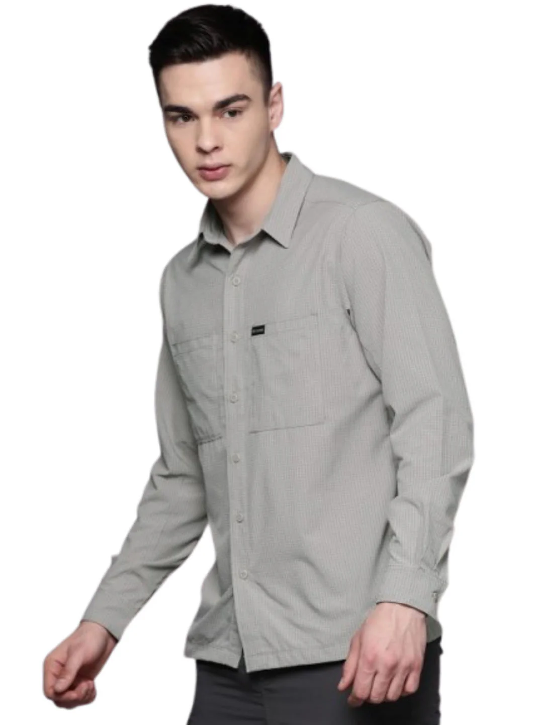 Columbia Men Grey Black Mesa LW LS Shirt - Image 3
