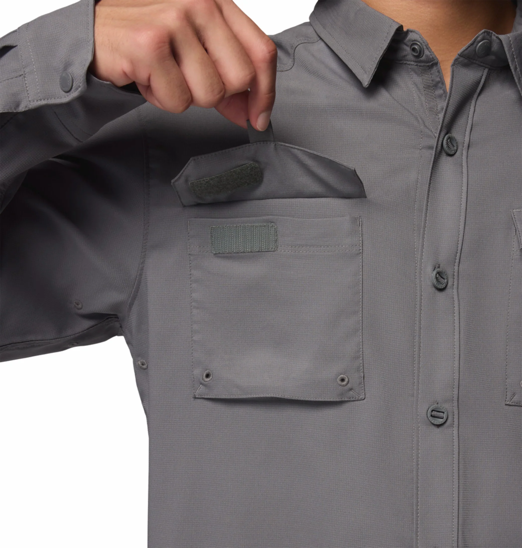 Columbia Men Grey Omni-Shade Silver Ridge Utility II Long Sleeve Shirt - Image 10