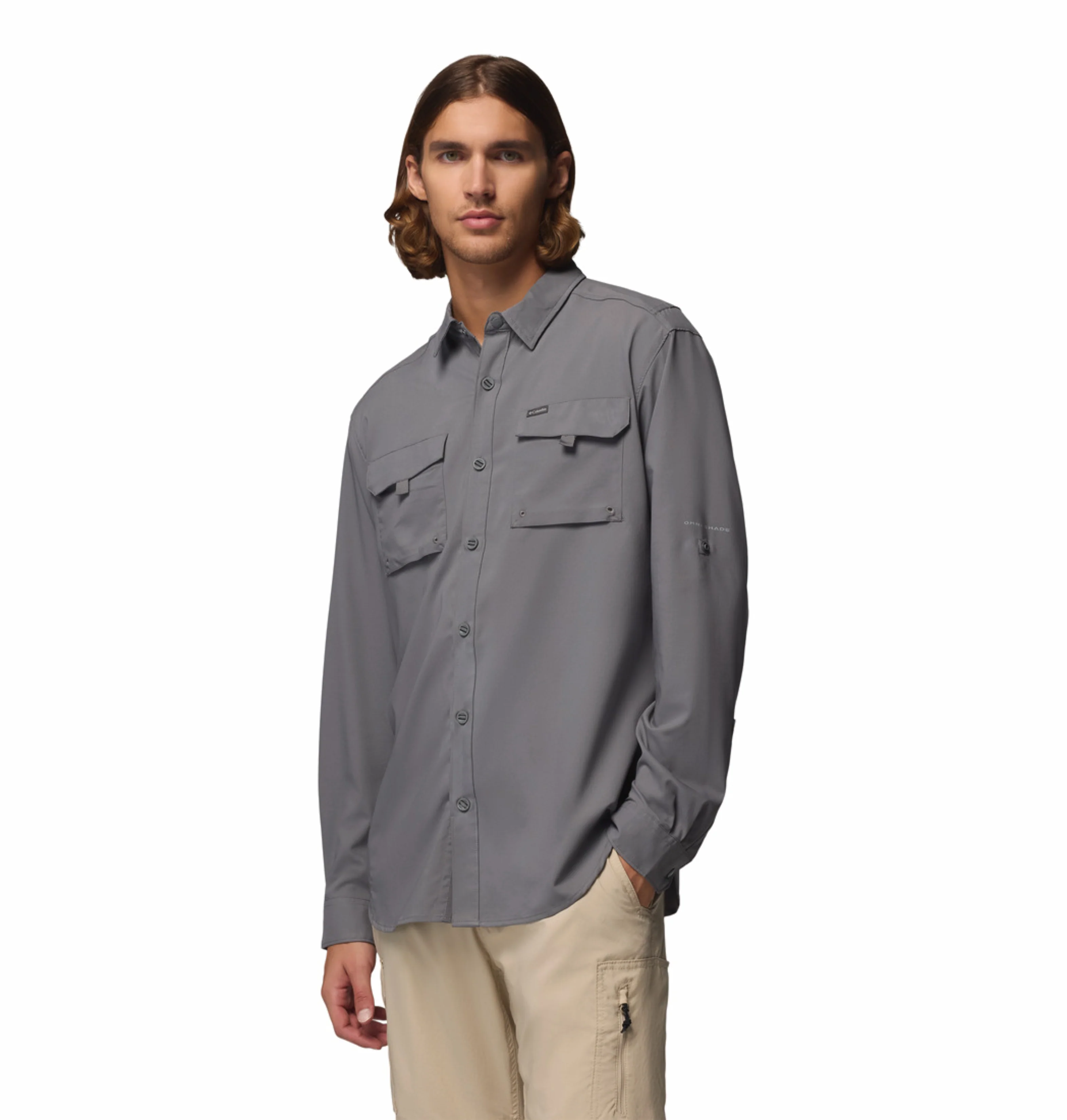Columbia Men Grey Omni-Shade Silver Ridge Utility II Long Sleeve Shirt - Image 5