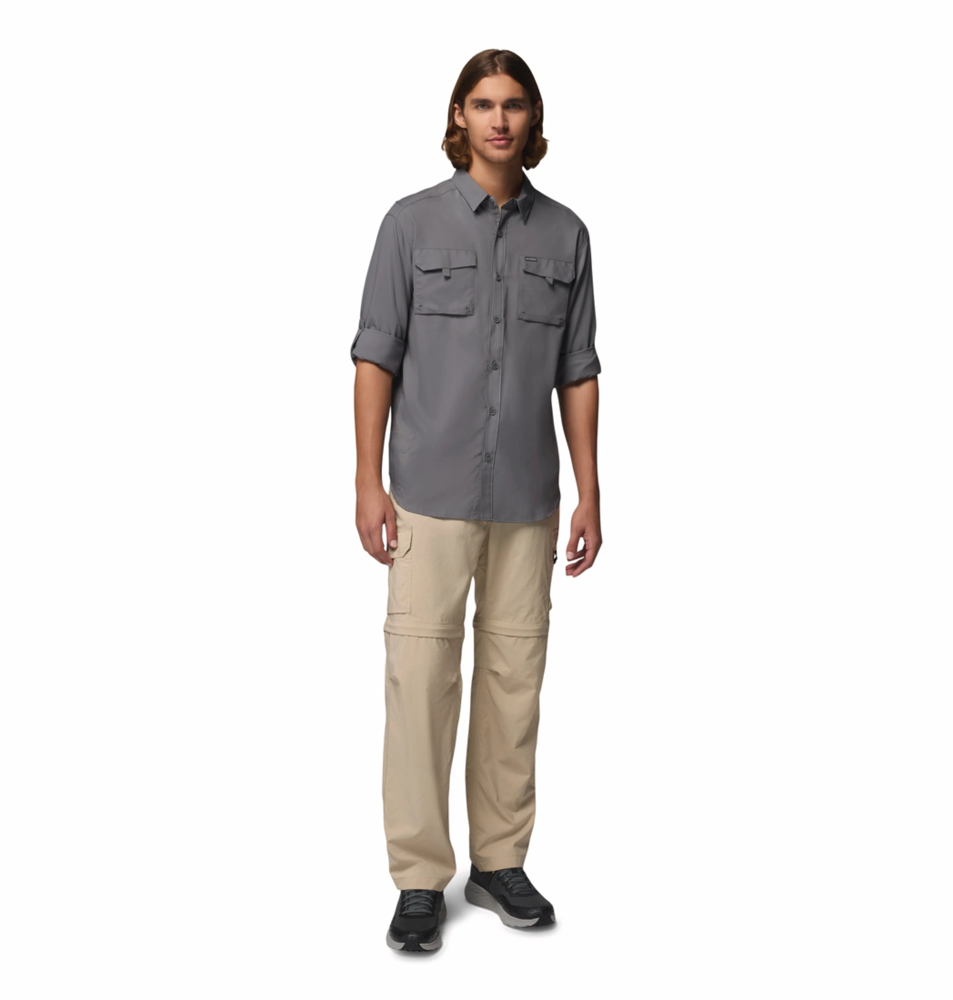 Columbia Men Grey Omni-Shade Silver Ridge Utility II Long Sleeve Shirt - Image 6
