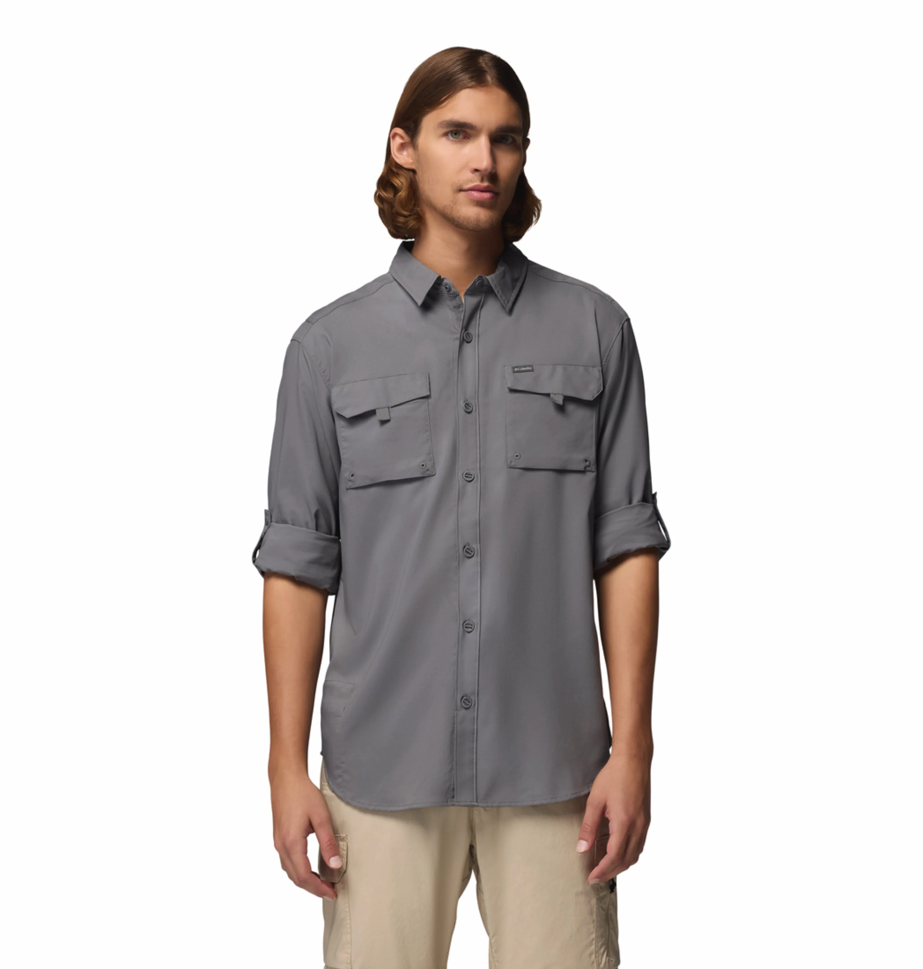 Columbia Men Grey Omni-Shade Silver Ridge Utility II Long Sleeve Shirt - Image 7