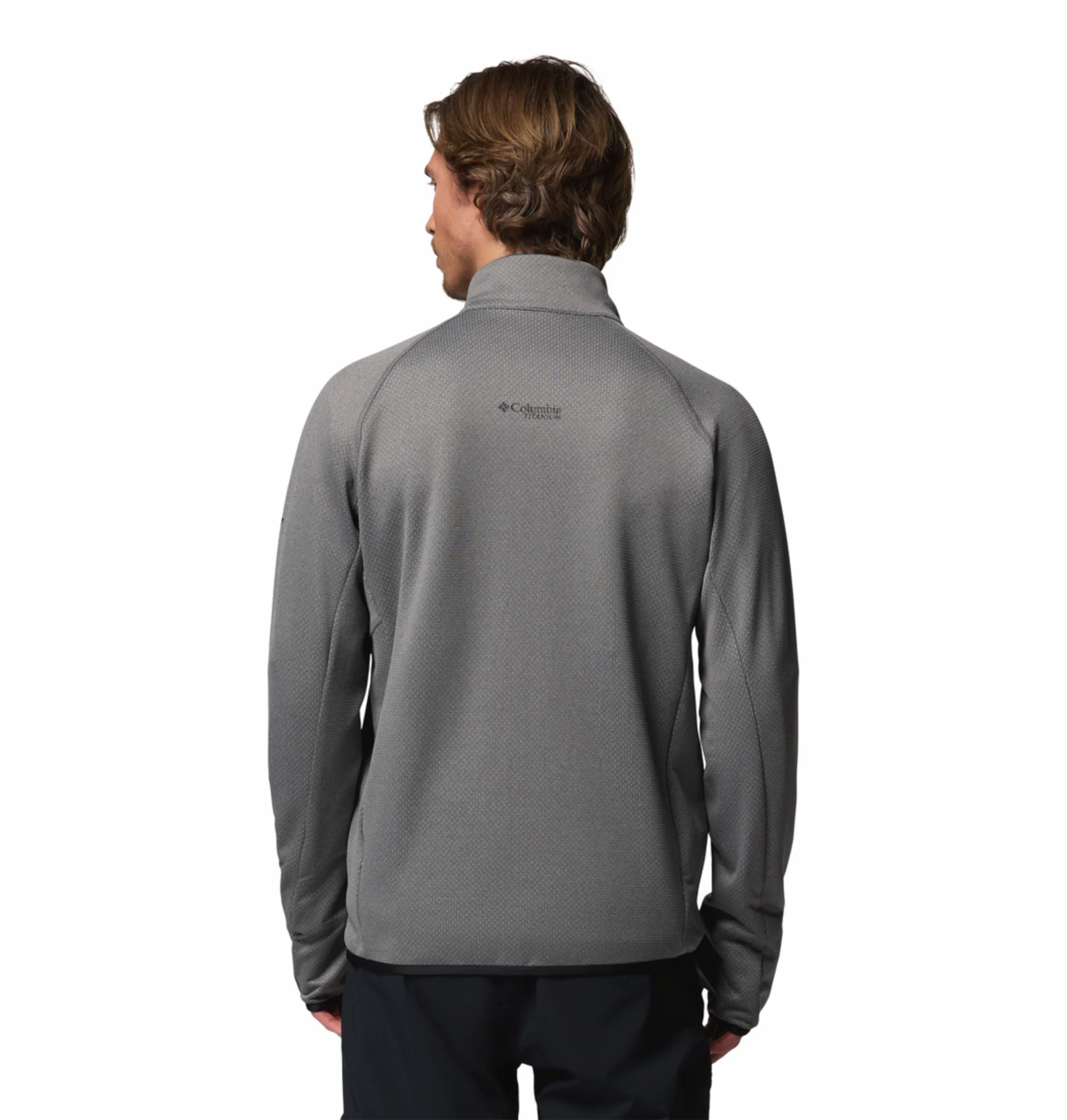 Columbia Men Grey OmniWick Triple Canyon Grid II Fleece Jacket - Image 4