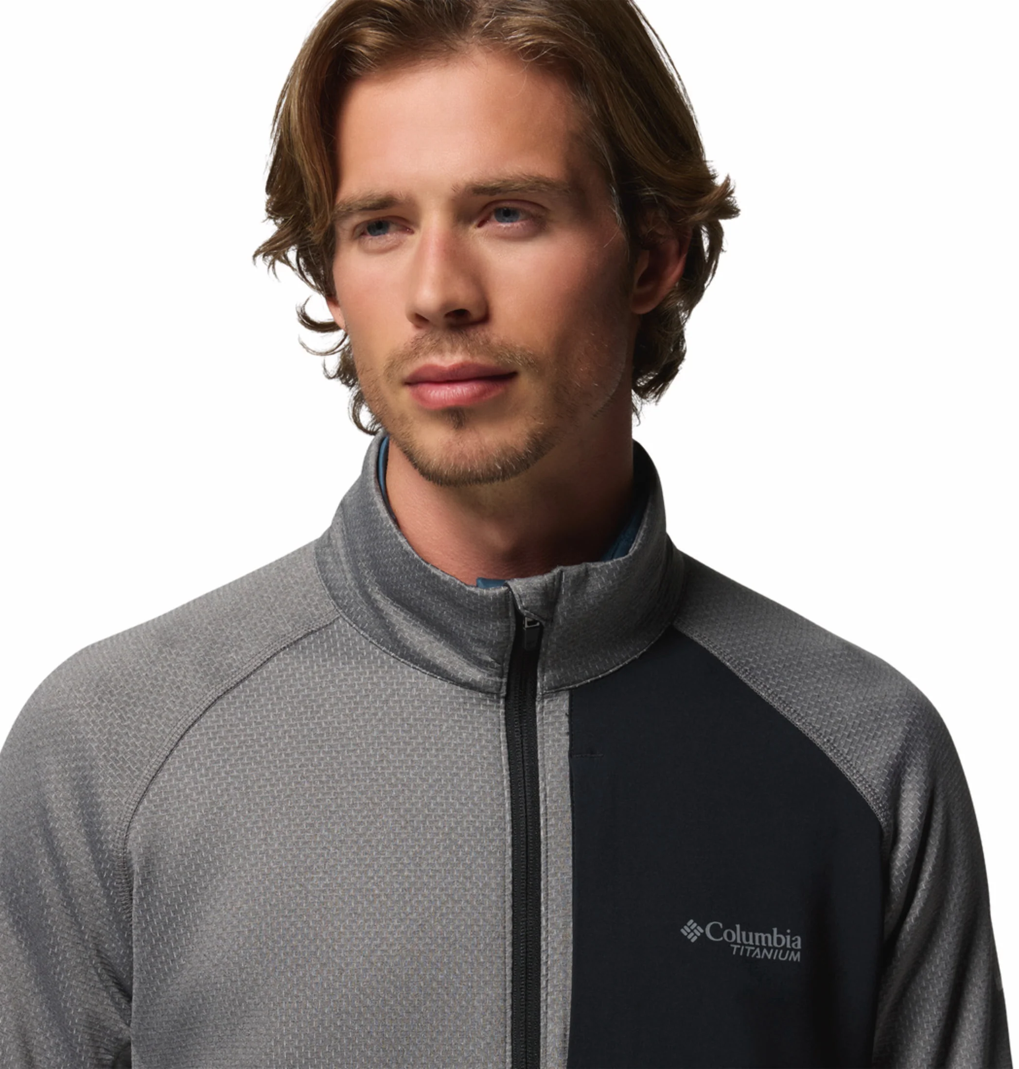 Columbia Men Grey OmniWick Triple Canyon Grid II Fleece Jacket - Image 8