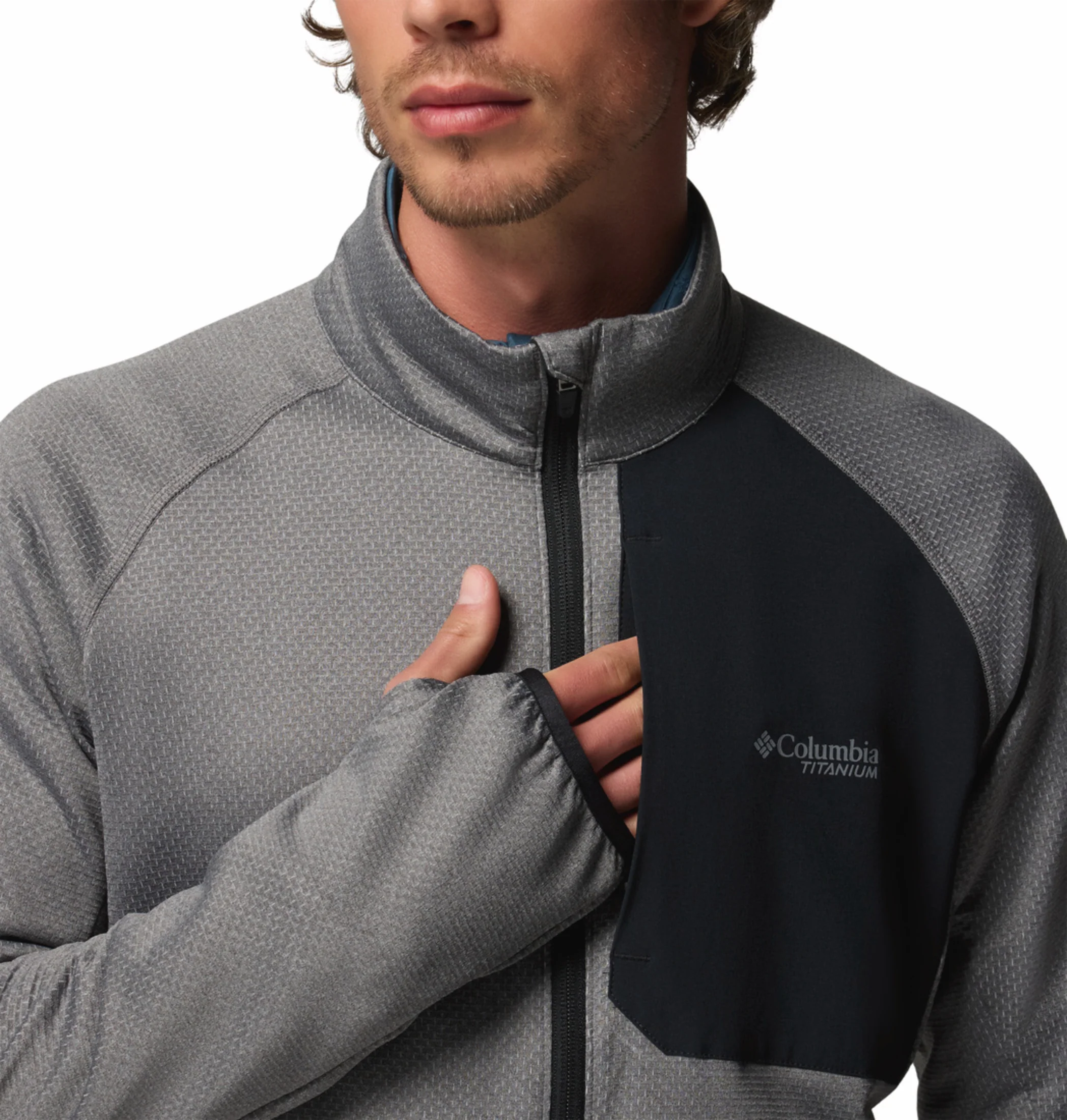 Columbia Men Grey OmniWick Triple Canyon Grid II Fleece Jacket - Image 9