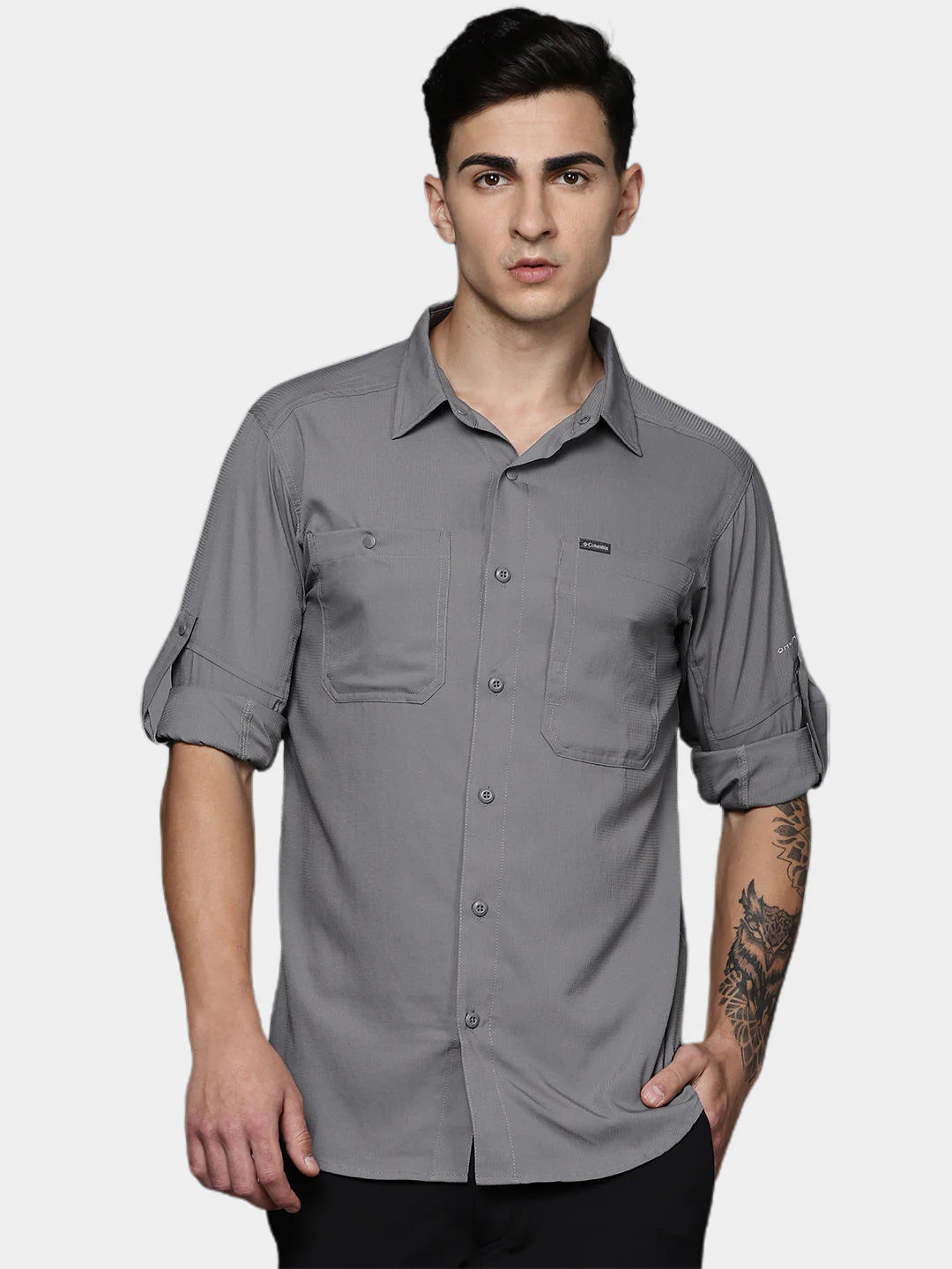 Columbia Men Grey Silver Ridge Utility Lite Long Sleeve (Sun Protection) - Image 12