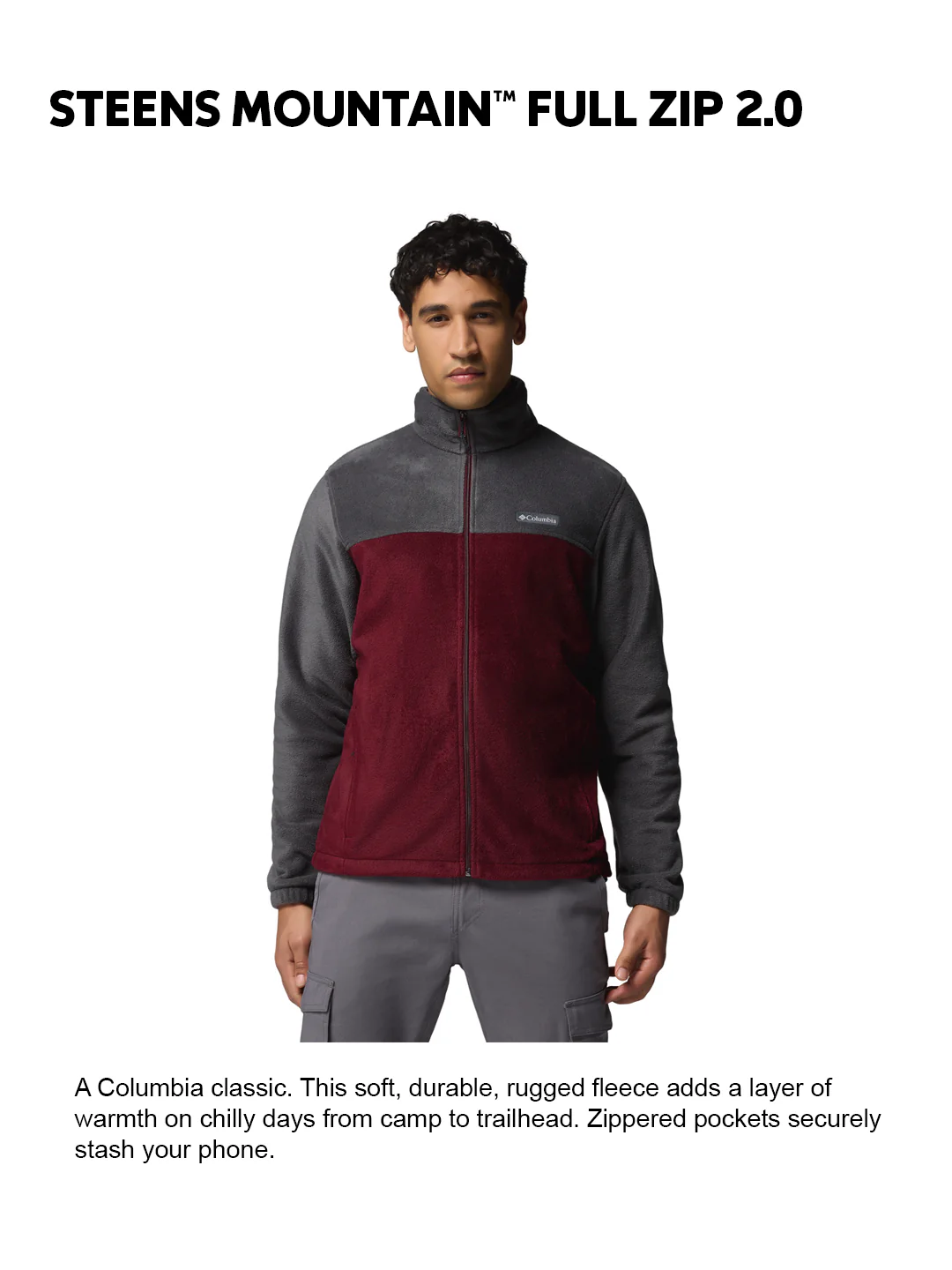 Columbia Men Grey Steens Mountain 2.0 Fleece Jacket - Image 2