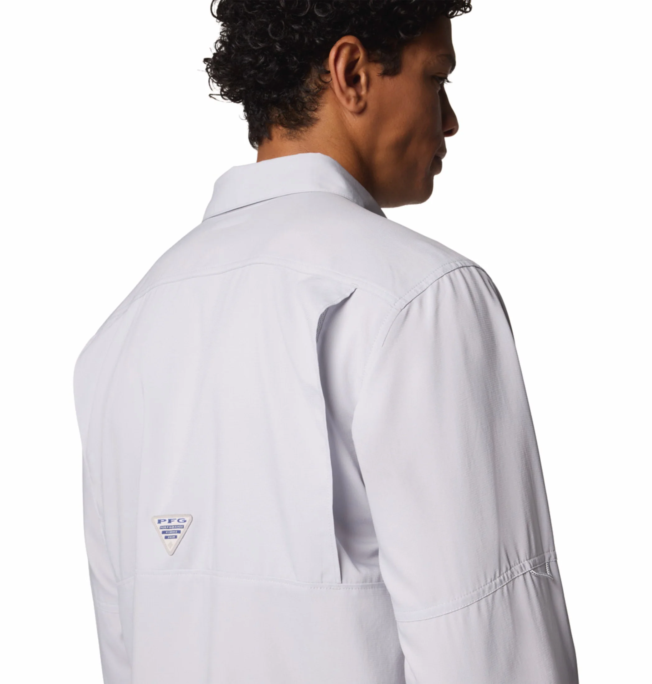 Columbia Men Light Grey Omni-Shade Blood n Guts V Long Sleeve Shirt - Image 9