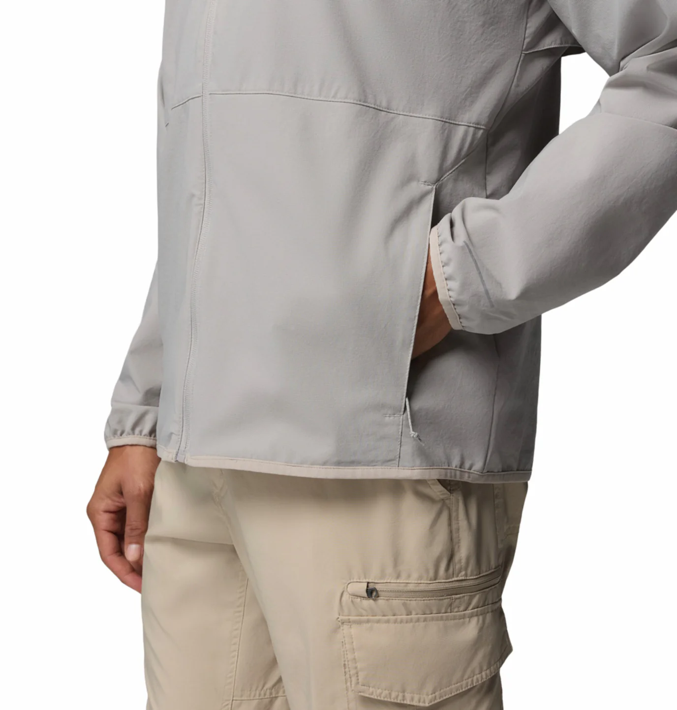 Columbia Men Light Grey Omni-Shield Trailborne Windbreaker - Image 10