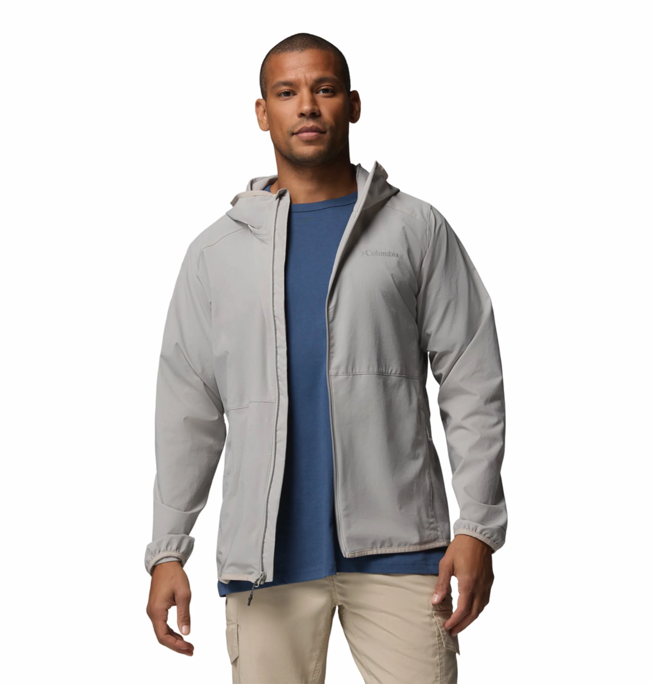 Columbia Men Light Grey Omni-Shield Trailborne Windbreaker - Image 5