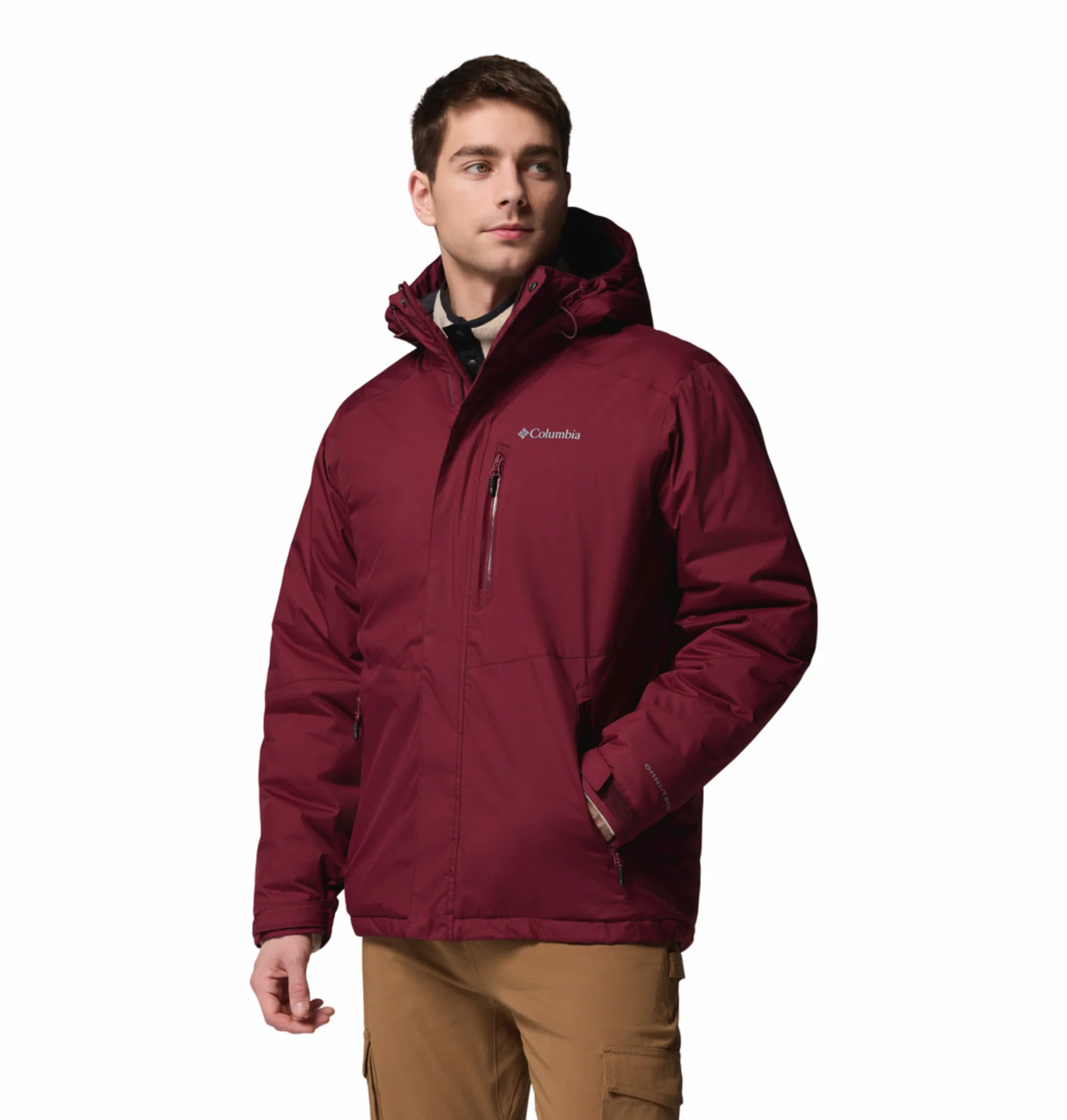 Columbia Men Maroon OmniHeat Infinity Oak Harbor II Insulated Jacket
