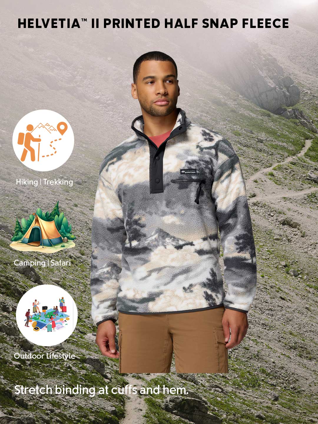 Columbia Men Multi Helvetia II Printed Pullover - Image 2