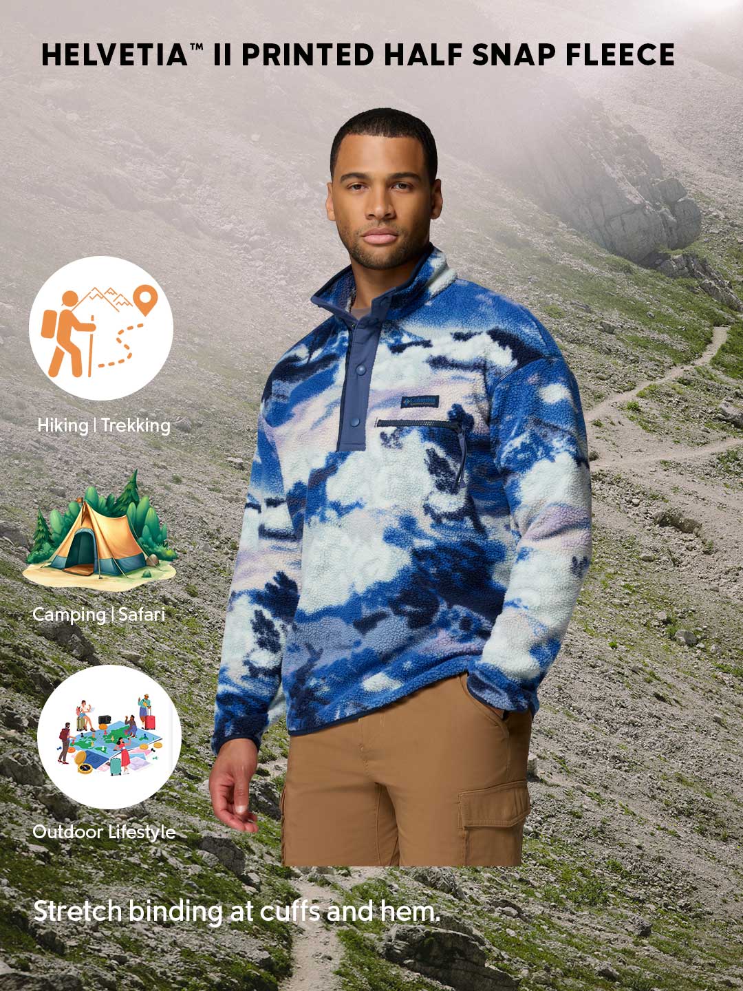 Columbia Men Multi Helvetia II Printed Pullover - Image 2