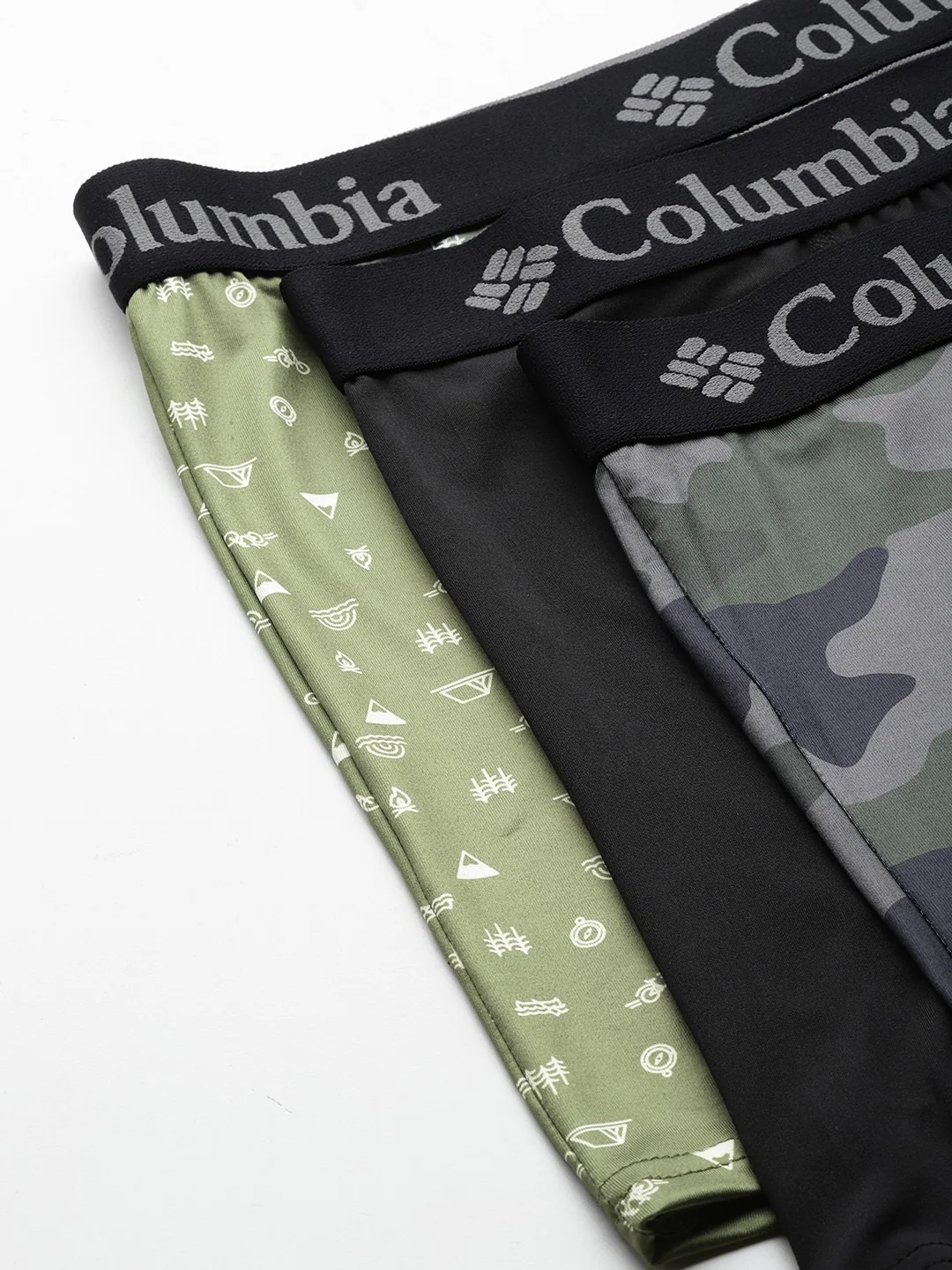 Columbia Men Multi Printed Polyester / Stretch 3 Pack Solid Boxer Brief (Non Returnable) - Image 2