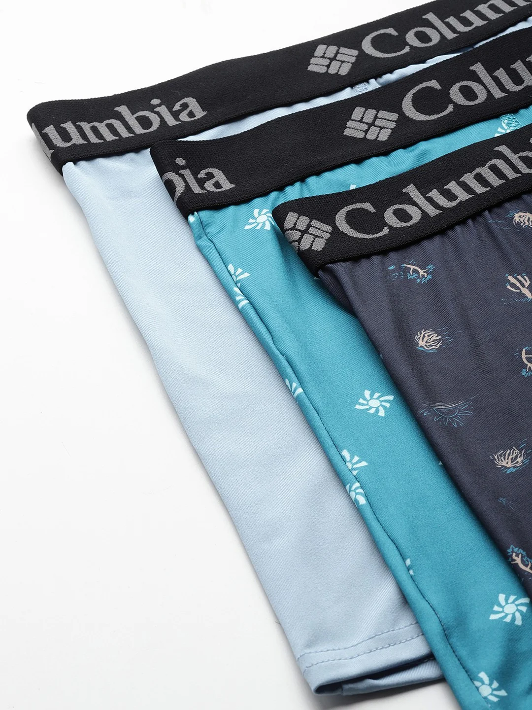 Columbia Men Blue Printed Polyester / Stretch 3 Pack Solid Boxer Brief (Non Returnable) - Image 2