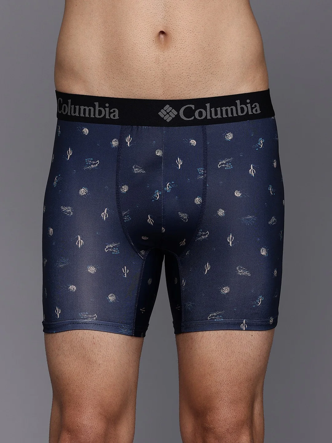 Columbia Men Blue Printed Polyester / Stretch 3 Pack Solid Boxer Brief (Non Returnable) - Image 6