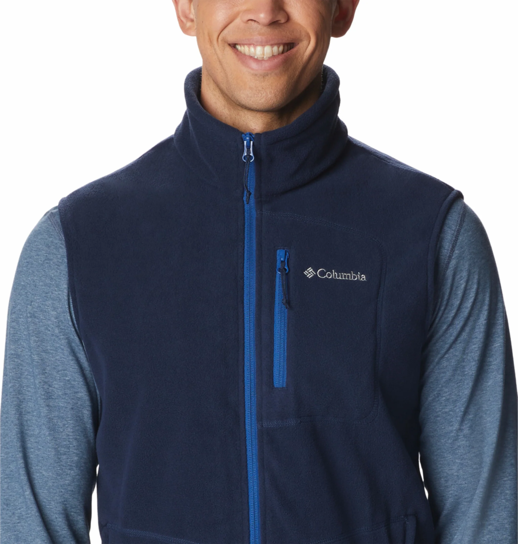 Columbia Men Navy Blue Fast Trek Fleece Vest - Image 7