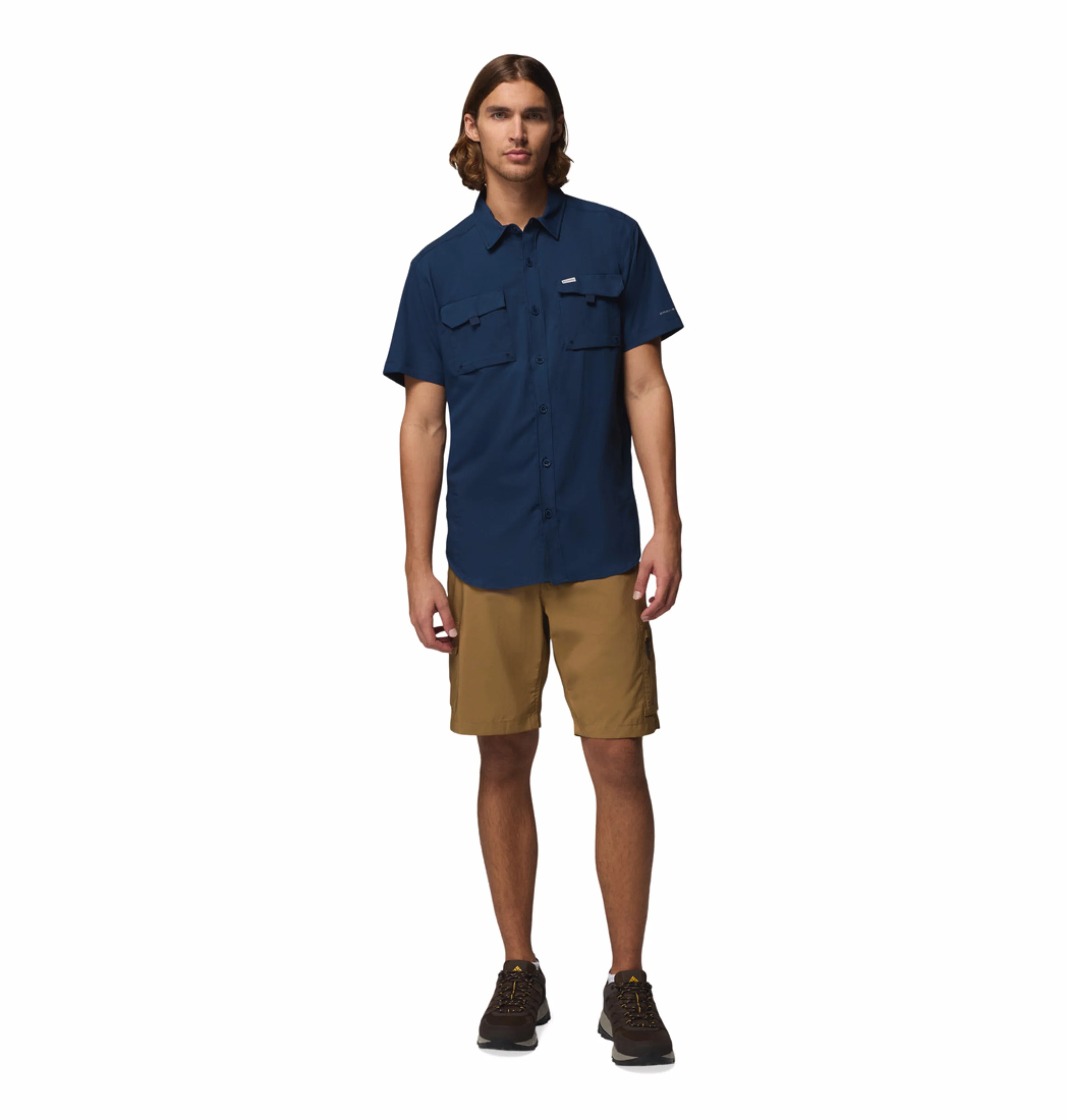 Columbia Men Navy Blue Omni-Shade Silver Ridge Utility II Short Sleeve Shirt - Image 6