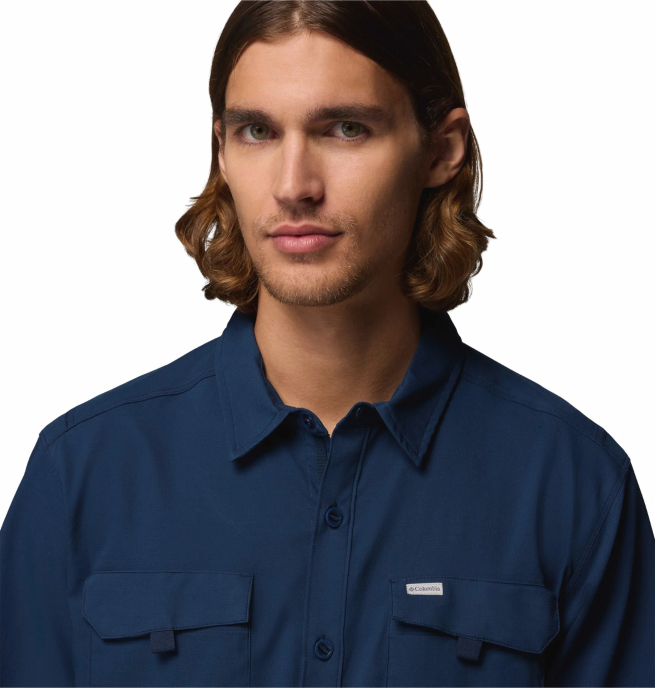 Columbia Men Navy Blue Omni-Shade Silver Ridge Utility II Short Sleeve Shirt - Image 7