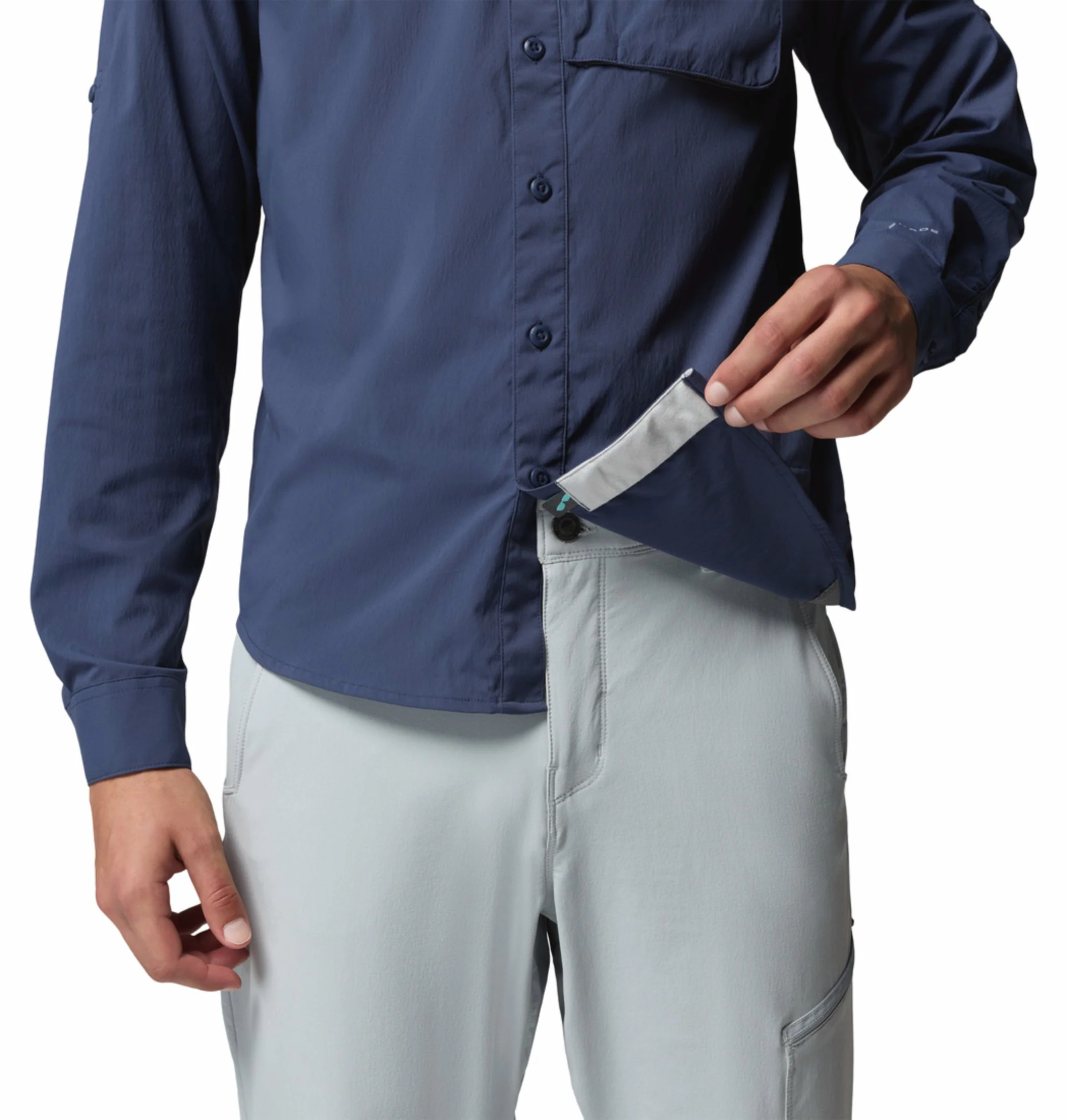 Columbia Men Navy Blue Omni-Shade Wild Cast Long Sleeve Shirt - Image 10
