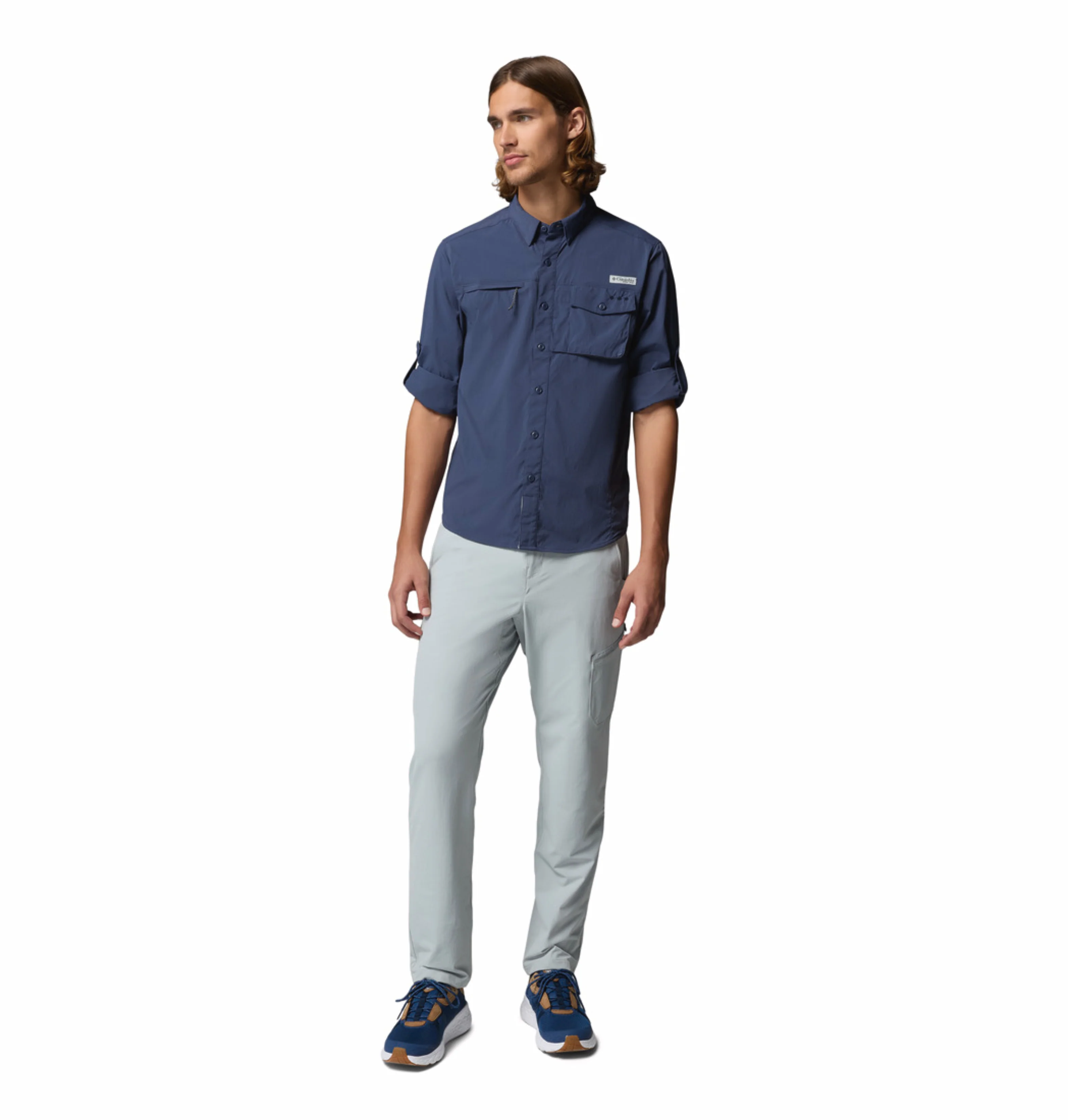 Columbia Men Navy Blue Omni-Shade Wild Cast Long Sleeve Shirt - Image 6