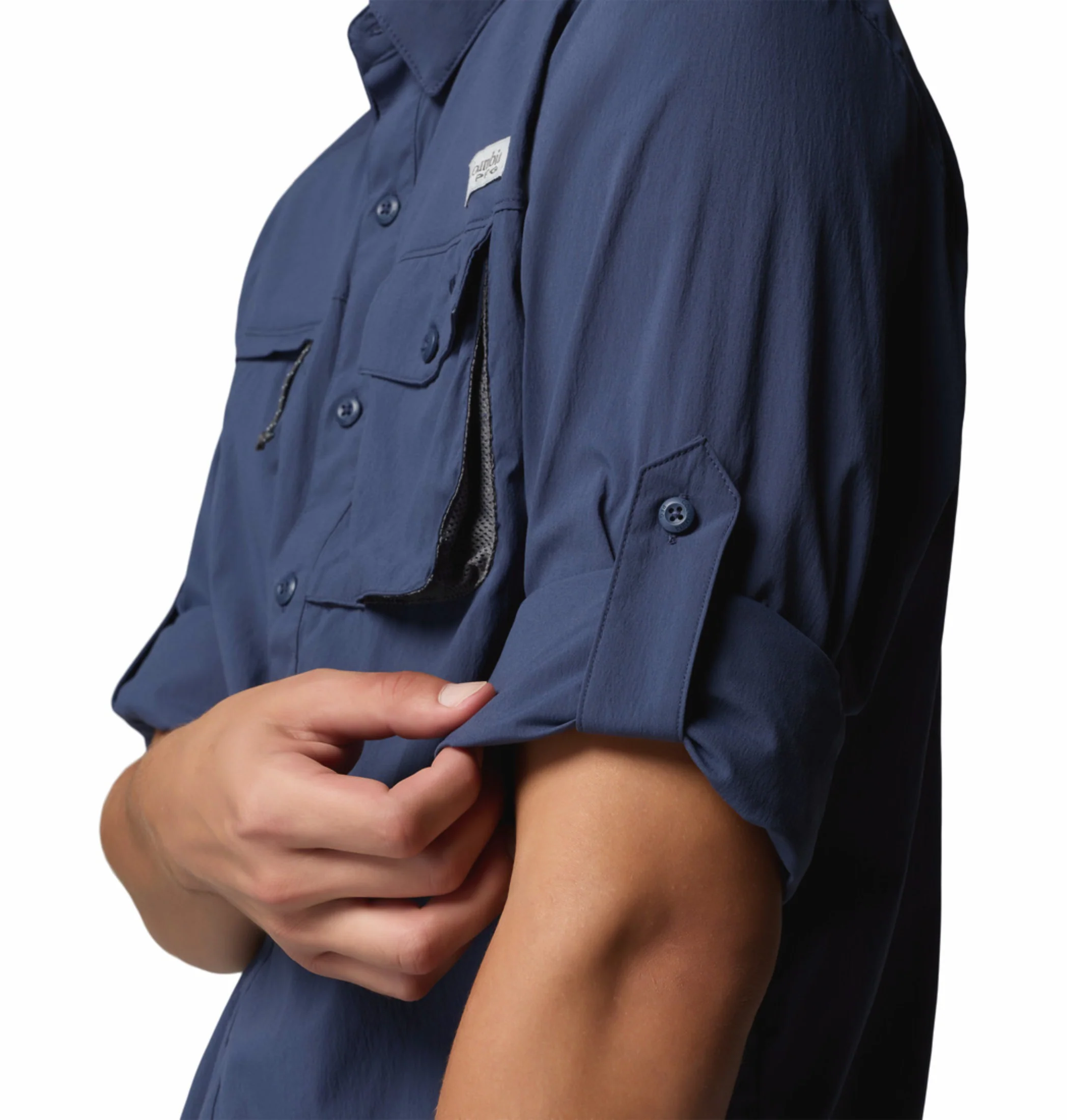 Columbia Men Navy Blue Omni-Shade Wild Cast Long Sleeve Shirt - Image 8