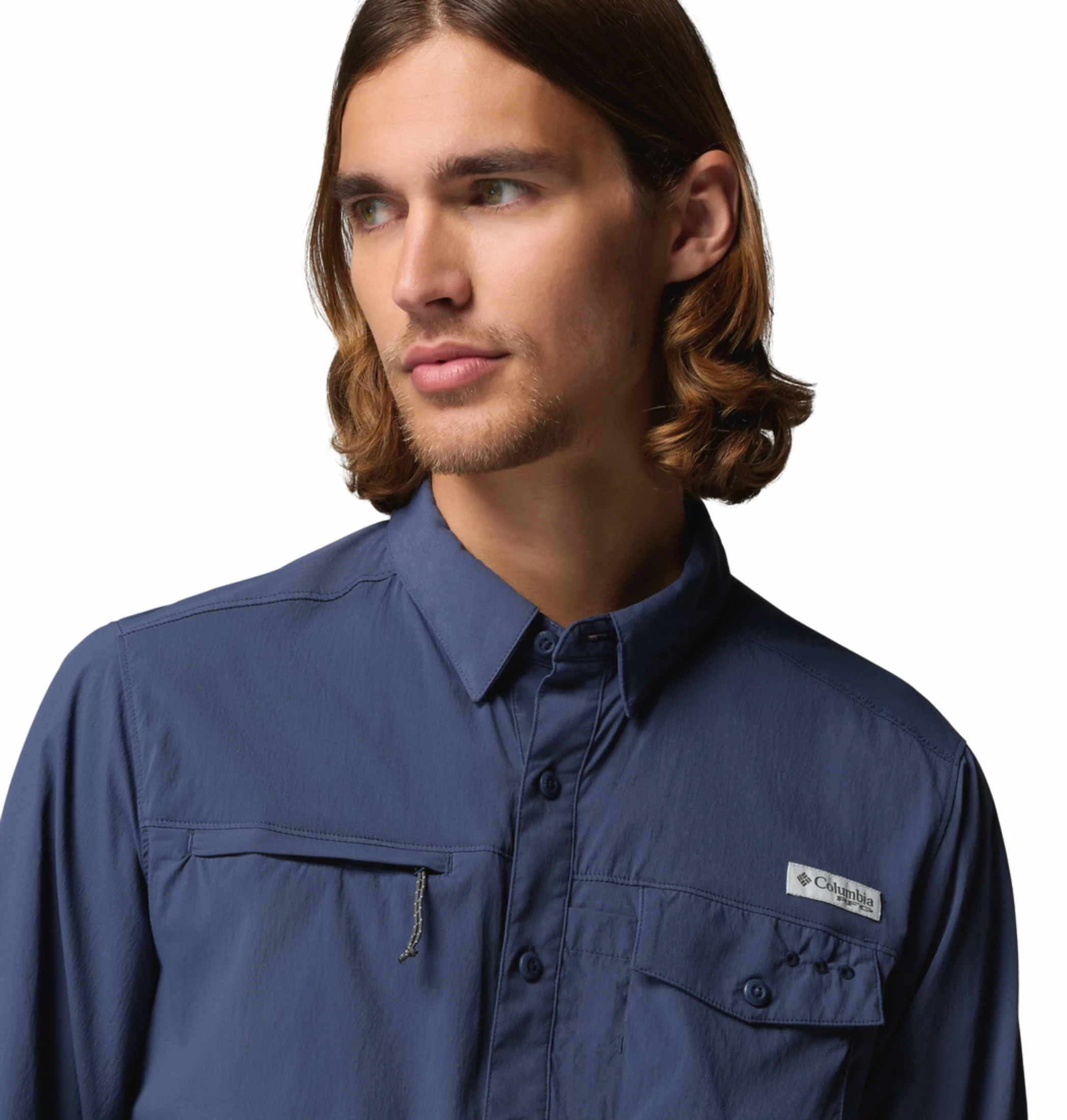 Columbia Men Navy Blue Omni-Shade Wild Cast Long Sleeve Shirt - Image 9