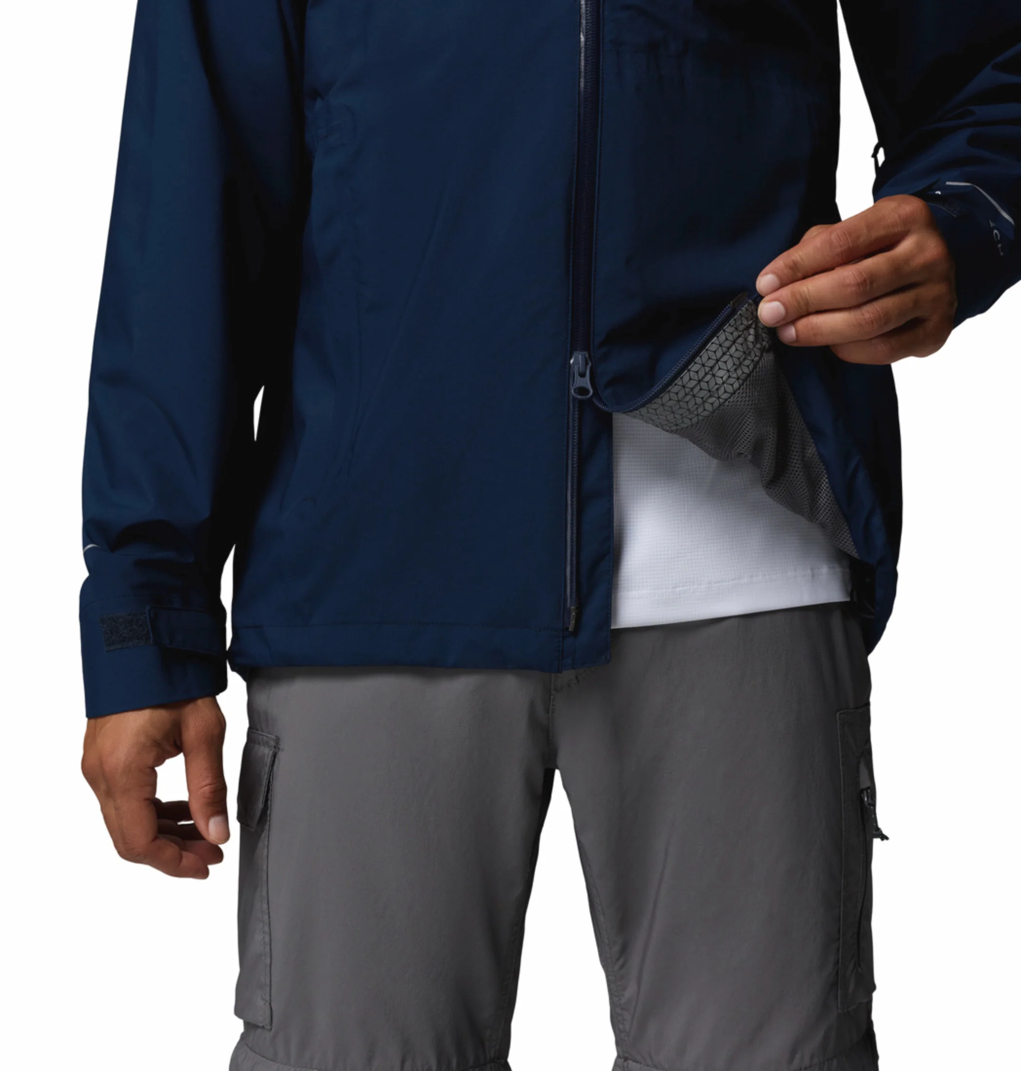 Columbia Men Navy Blue Omni-Tech Trailborne 2.5L Shell Rain Jacket - Image 11