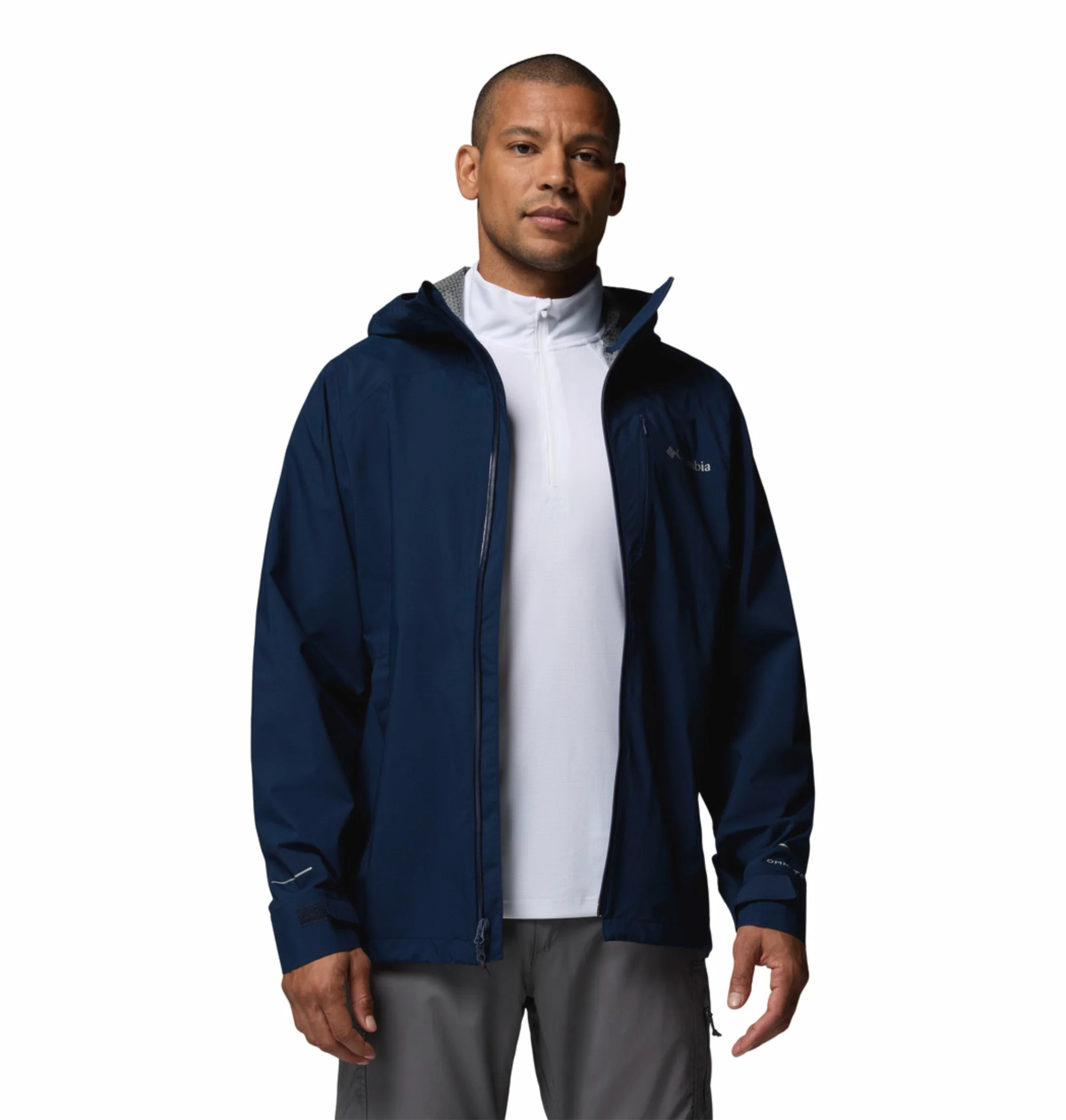 Columbia Men Navy Blue Omni-Tech Trailborne 2.5L Shell Rain Jacket - Image 14